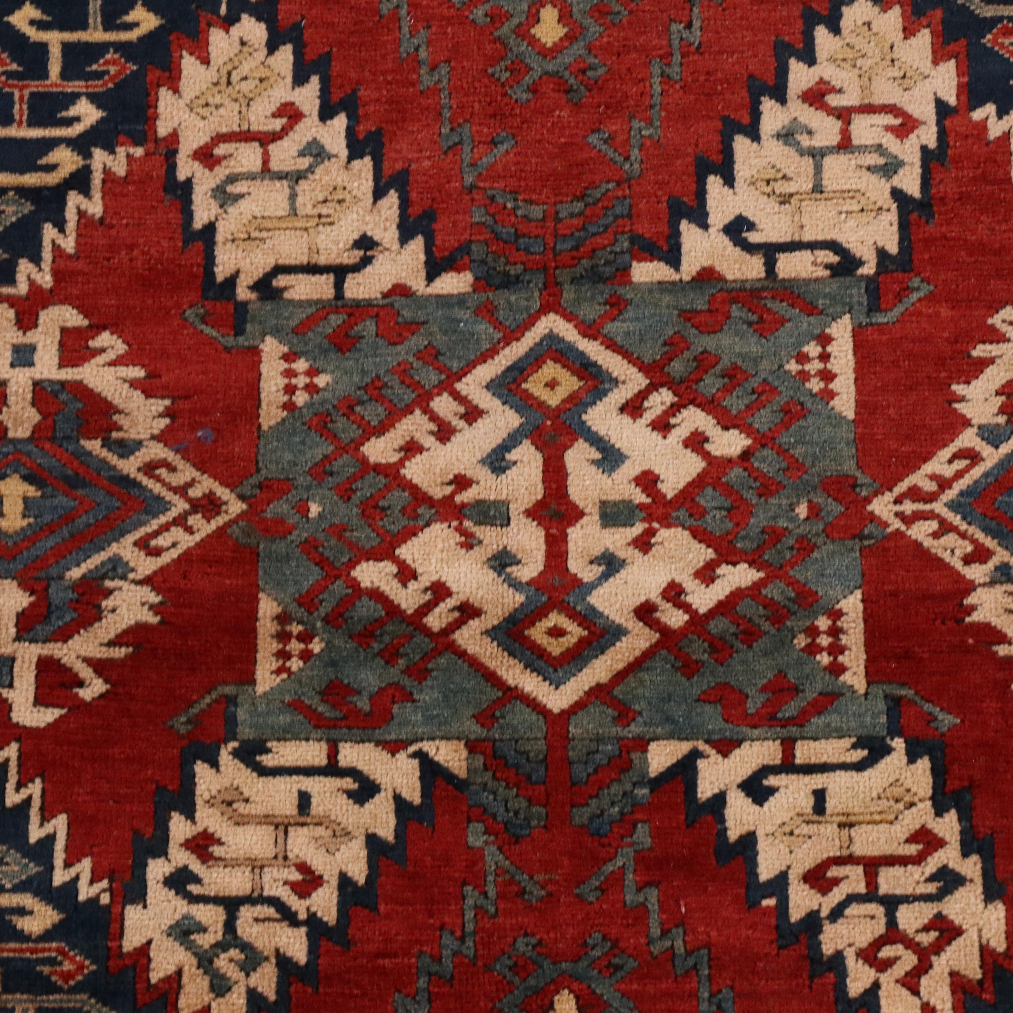 5'2 x 7'1 Hand-Knotted Caucasian Kazak Area Rug