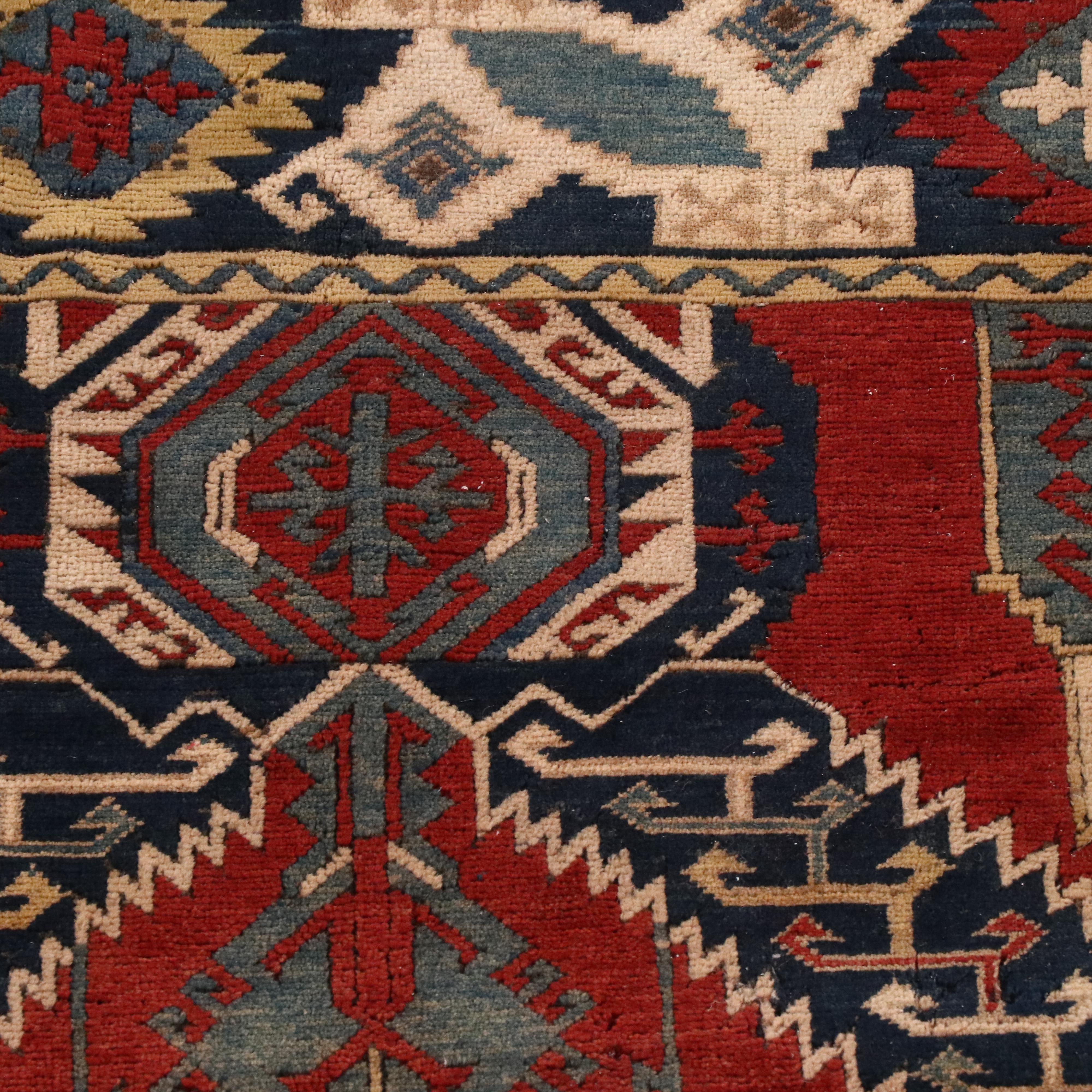 5'2 x 7'1 Hand-Knotted Caucasian Kazak Area Rug