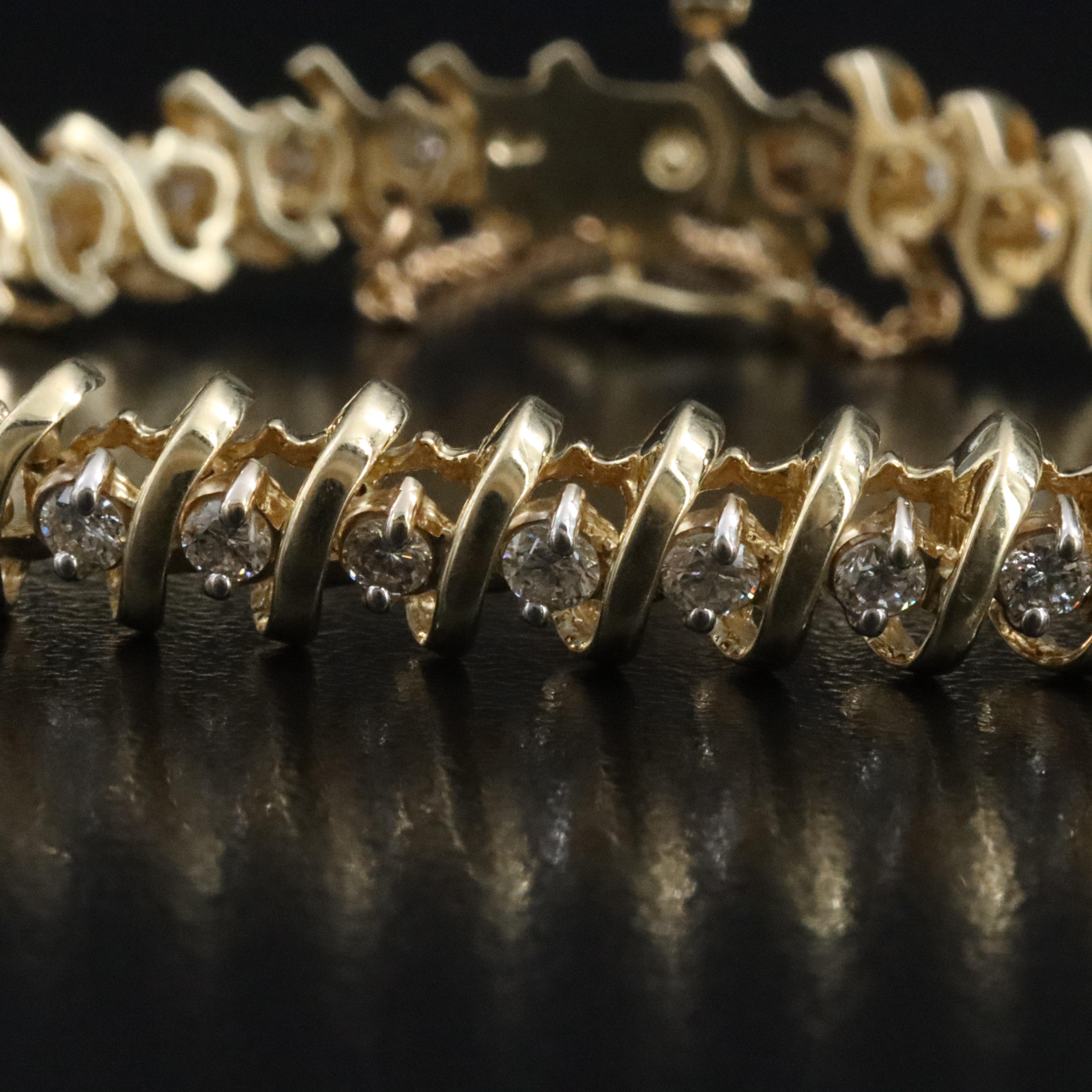 14K 2.10 CTW Diamond Line Bracelet