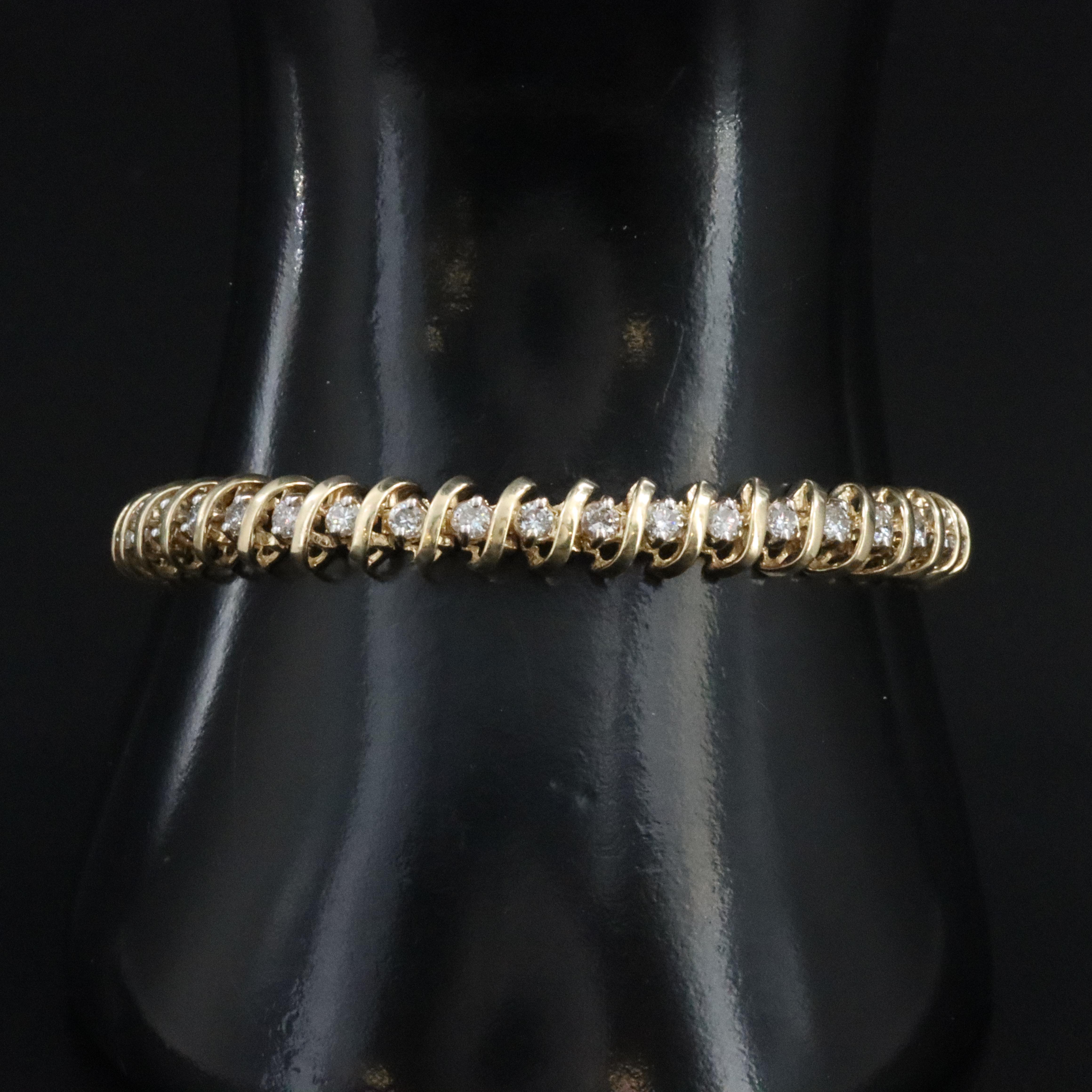 14K 2.10 CTW Diamond Line Bracelet