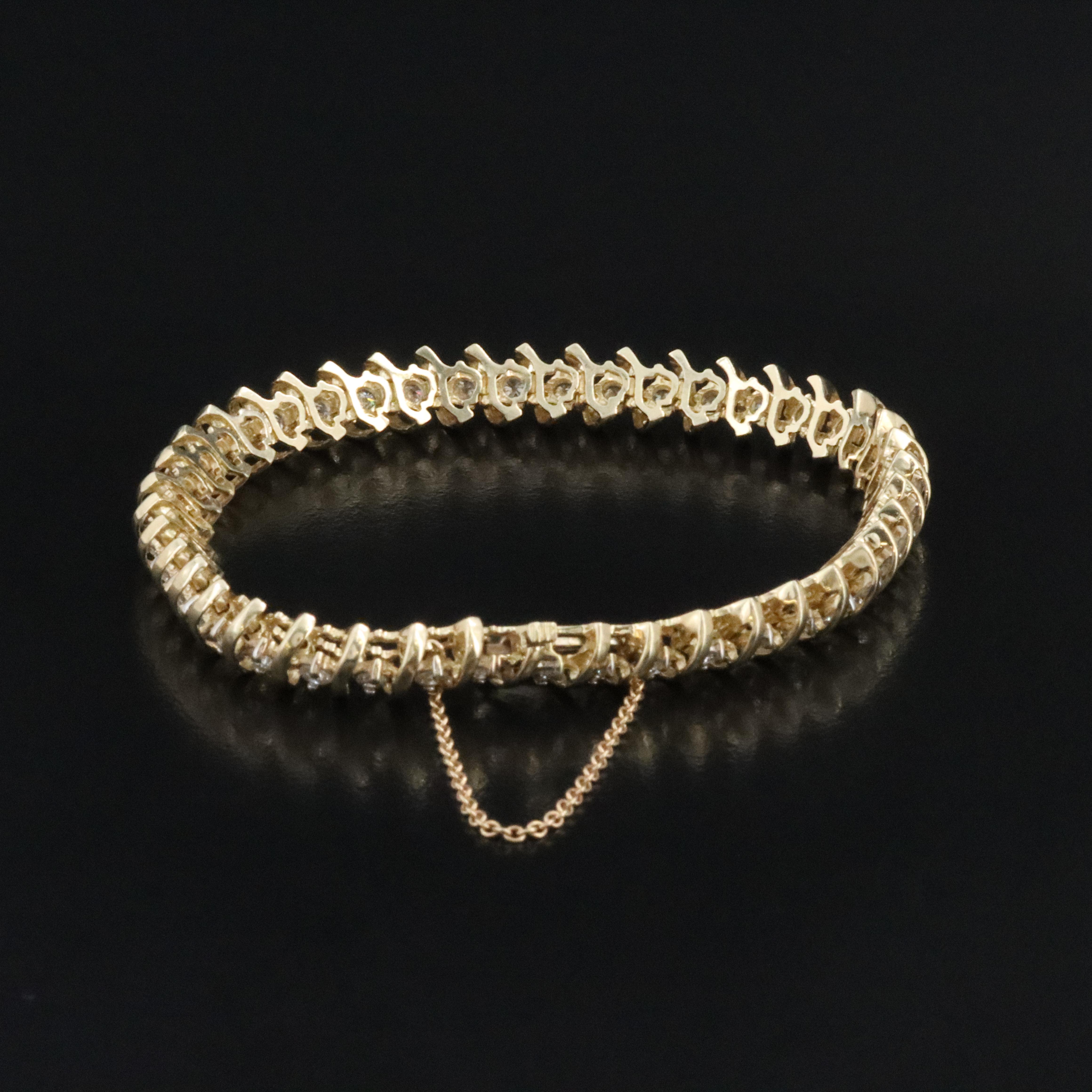 14K 2.10 CTW Diamond Line Bracelet