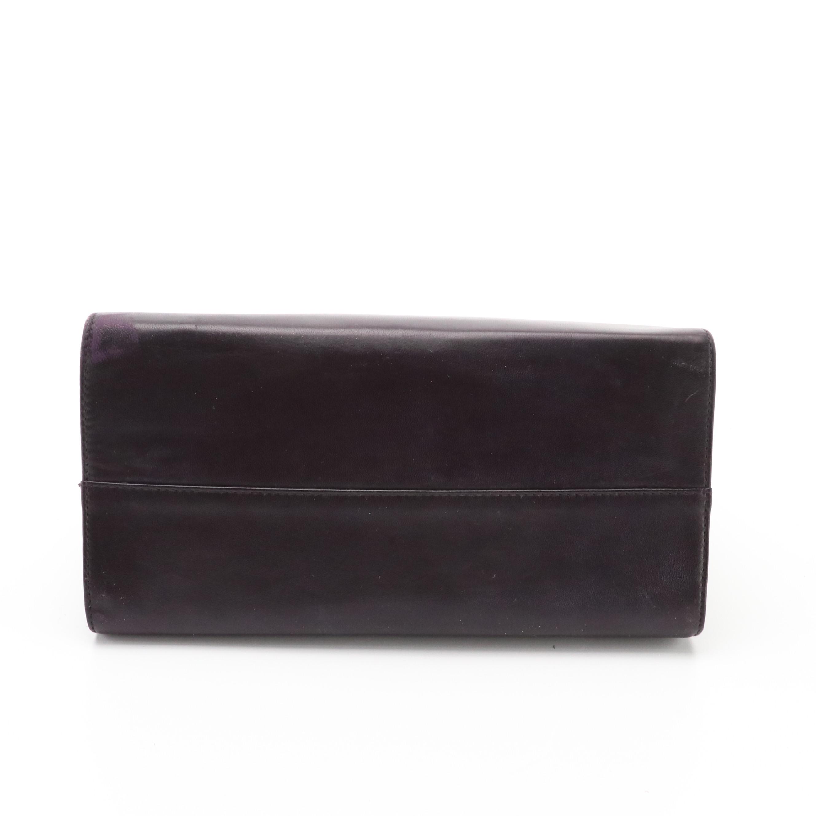 Prada Flap-Front Top Handle Bag in Deep Purple Leather