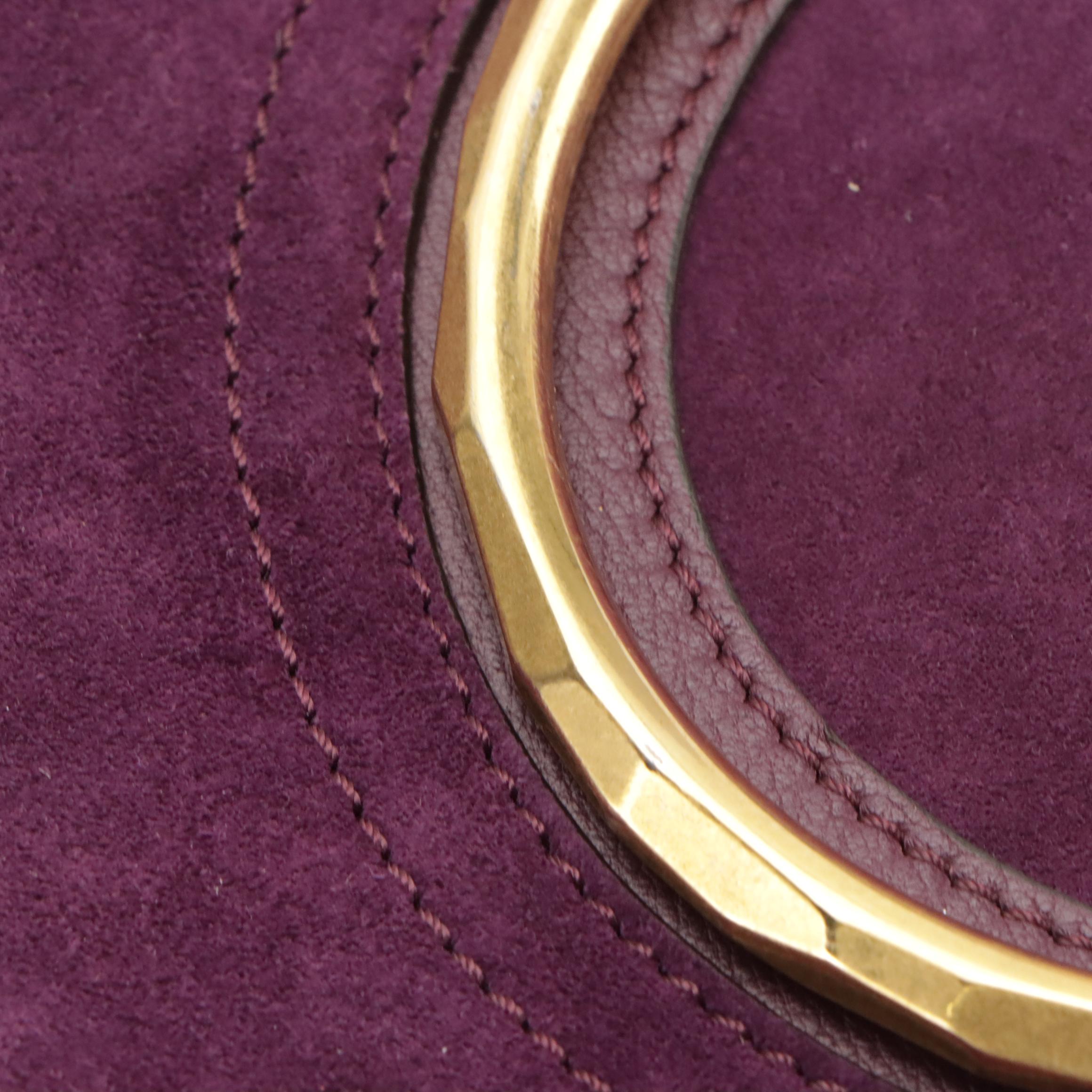 Chloé Pixie Handlebar Crossbody Bag in Violet Suede and Leather