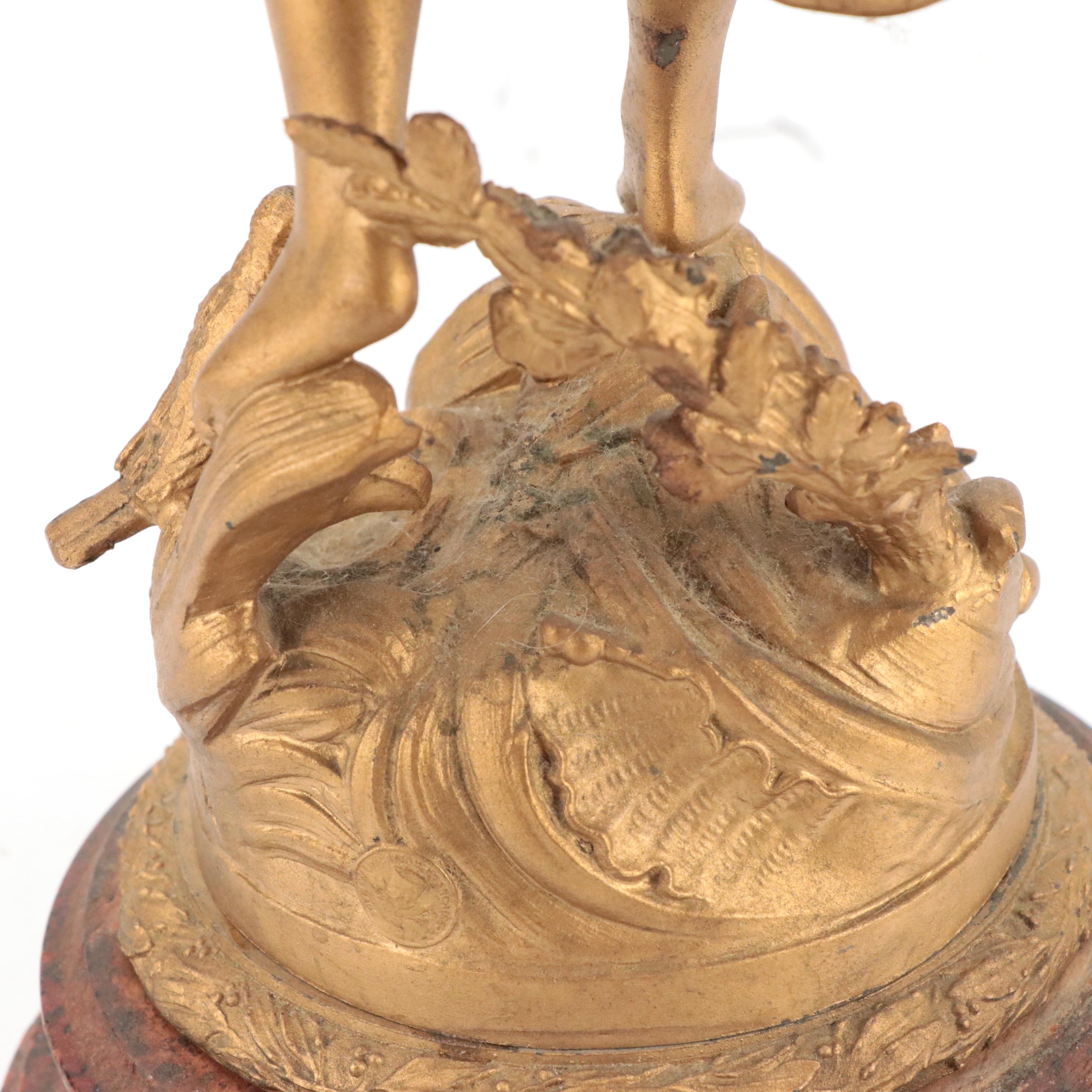 French Art Nouveau Gilt Spelter "Printemps" Statue after Émile François Rousseau