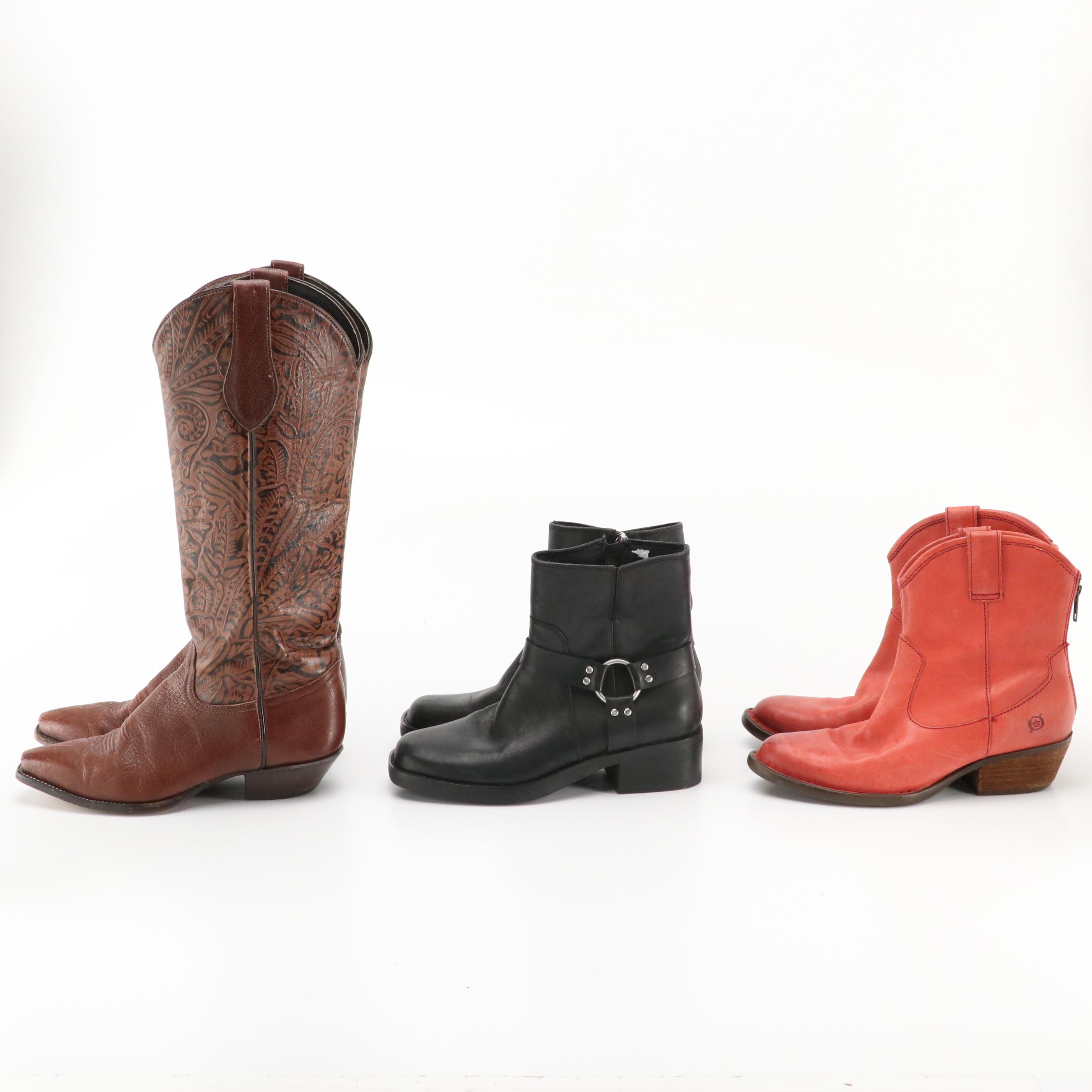 Tony Lama Western Boots, Børn Leather Ankle Boots, Sole Society Moto Ankle Boots