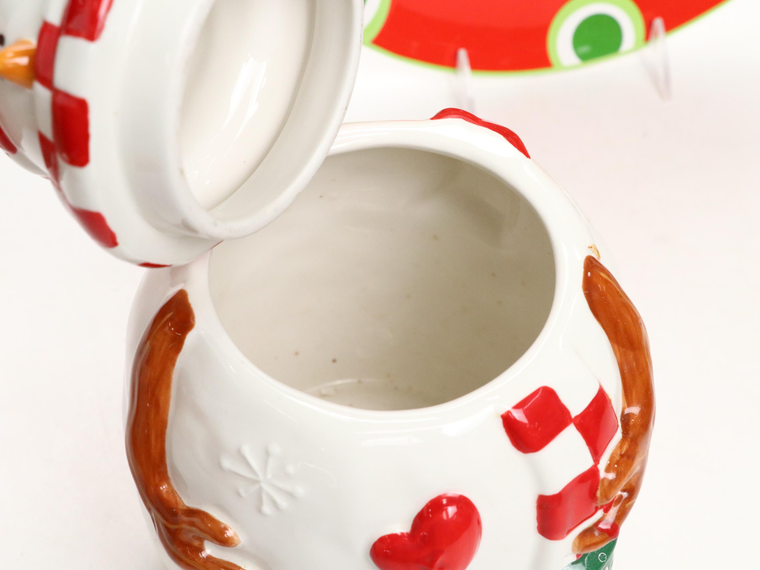 Target Ceramic Snowman Cake Stand with Fitz & Floyd Ceramic Box and More