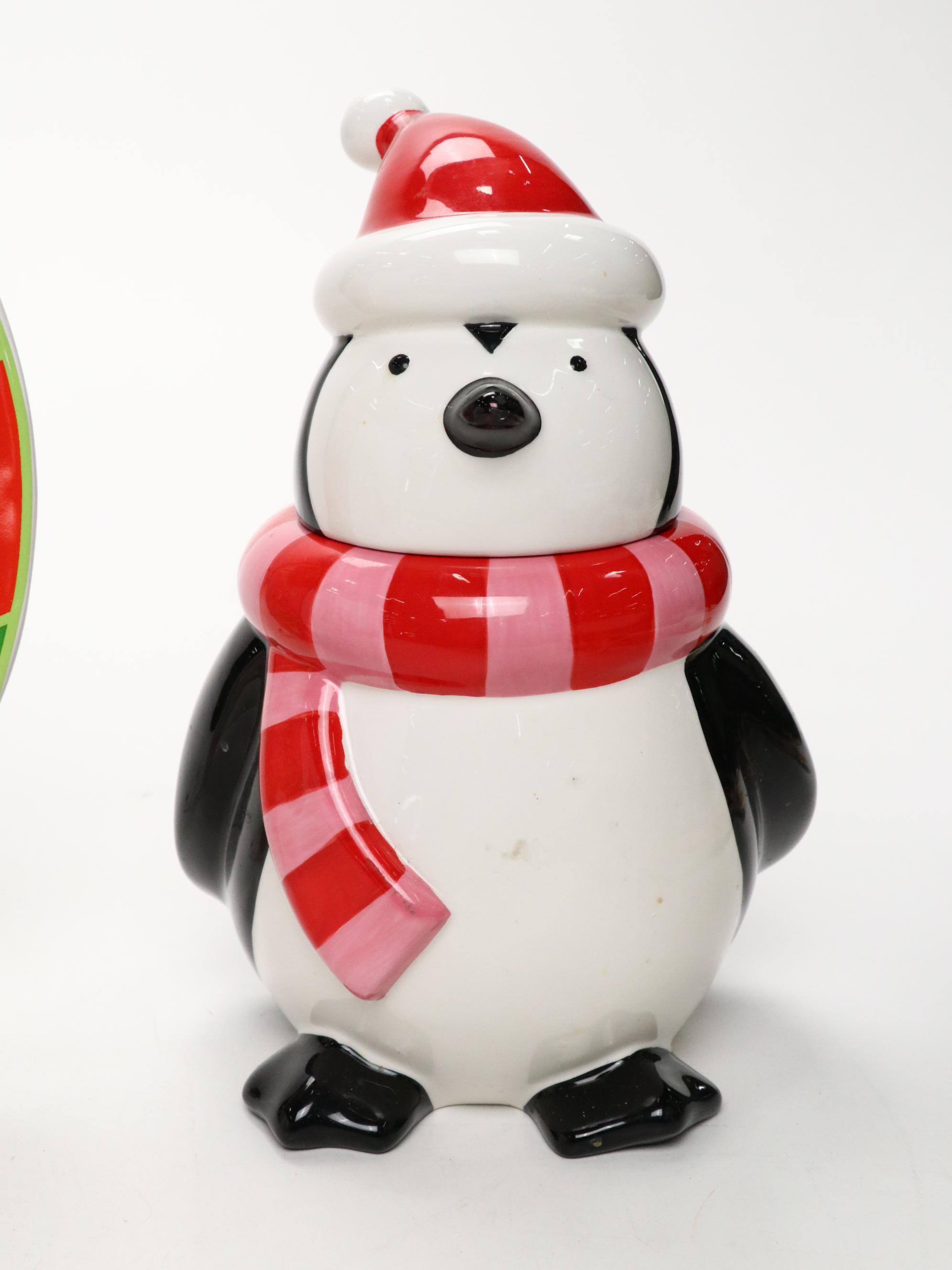 Target Ceramic Snowman Cake Stand with Fitz & Floyd Ceramic Box and More