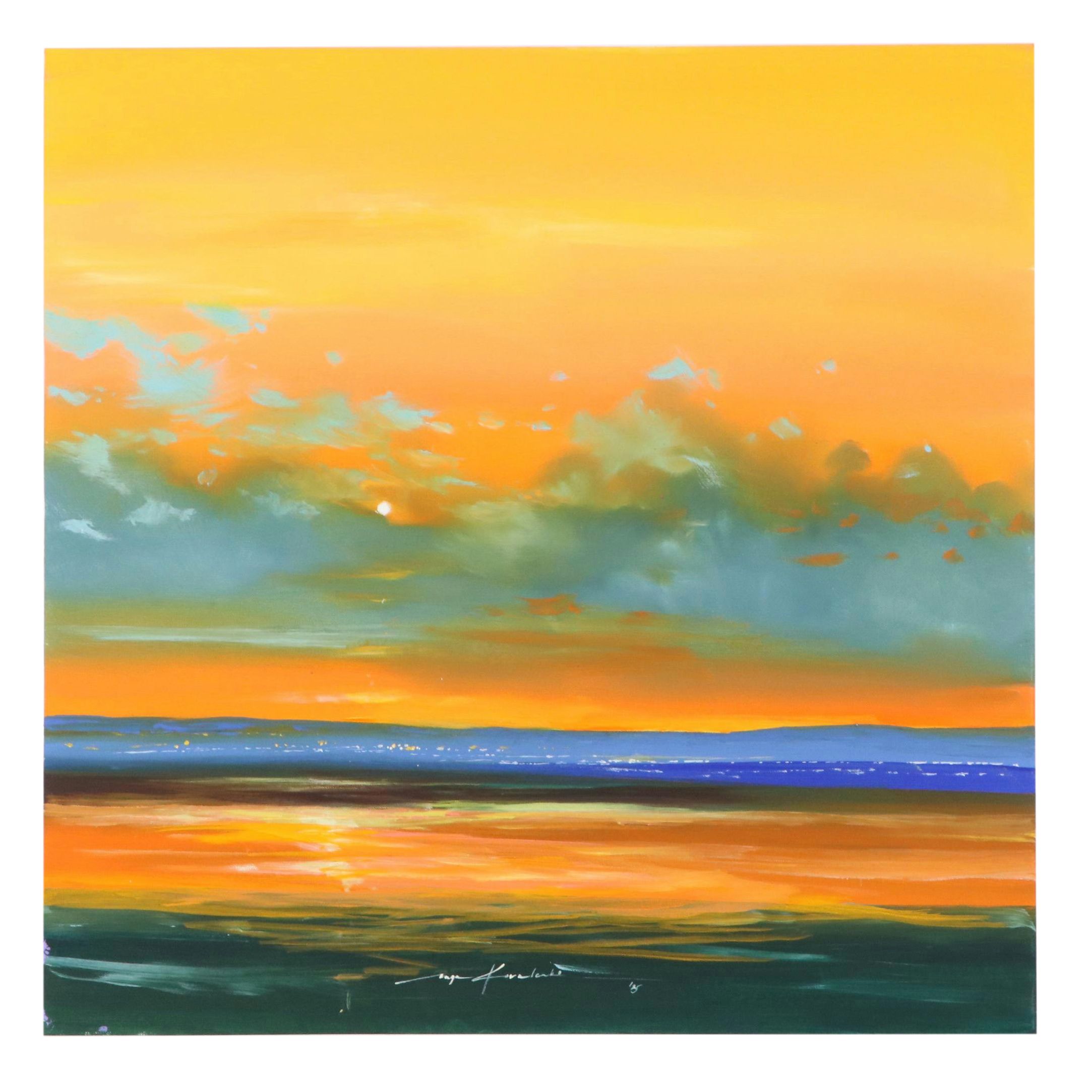 Inga Kovalenko Sunset Landscape Oil Painting, 2025