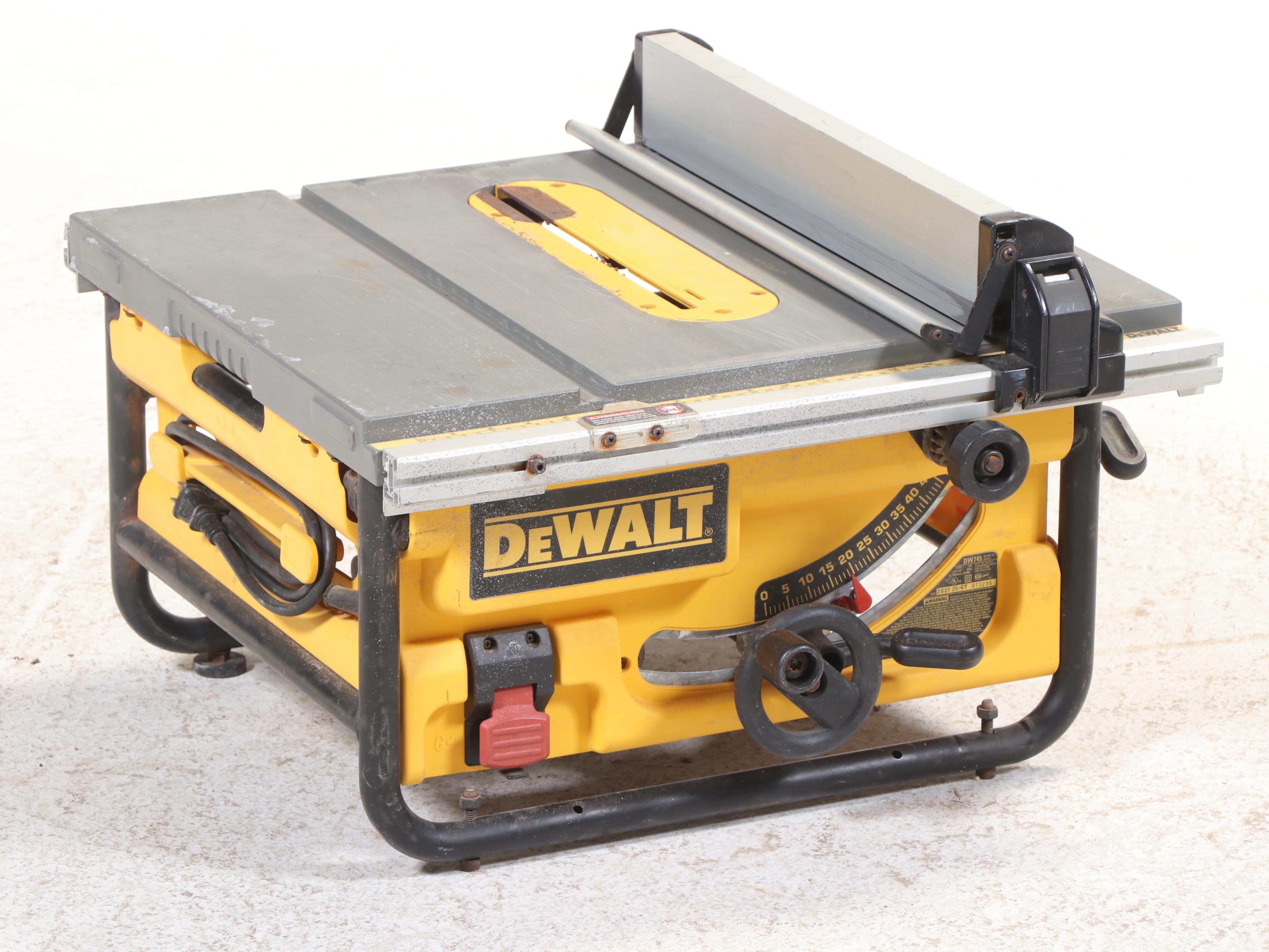 DeWalt DW745 Compact Job Site Table Saw with Rolling Stand