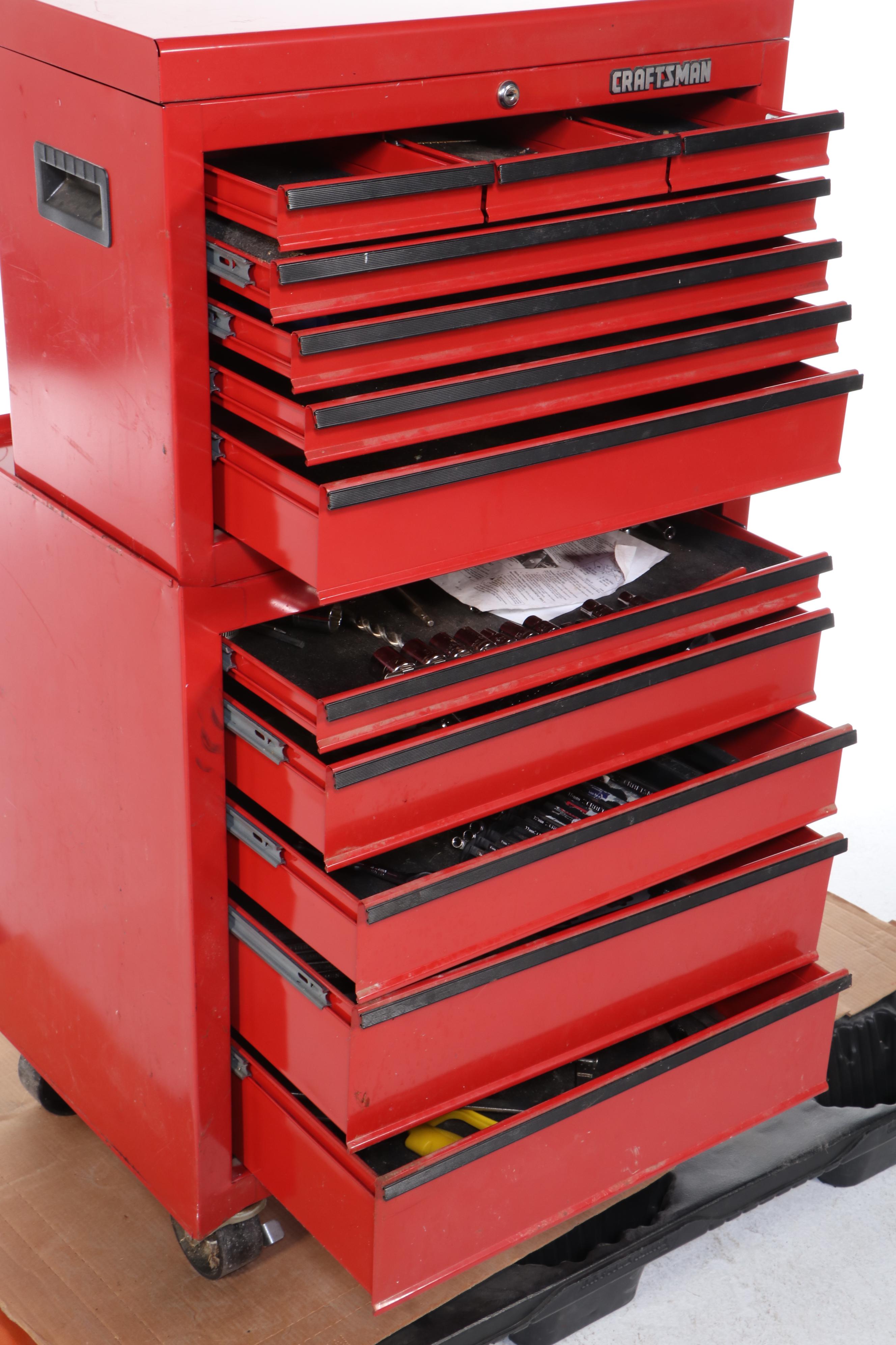 Craftsman Tool Chest on Casters with Hand Tools