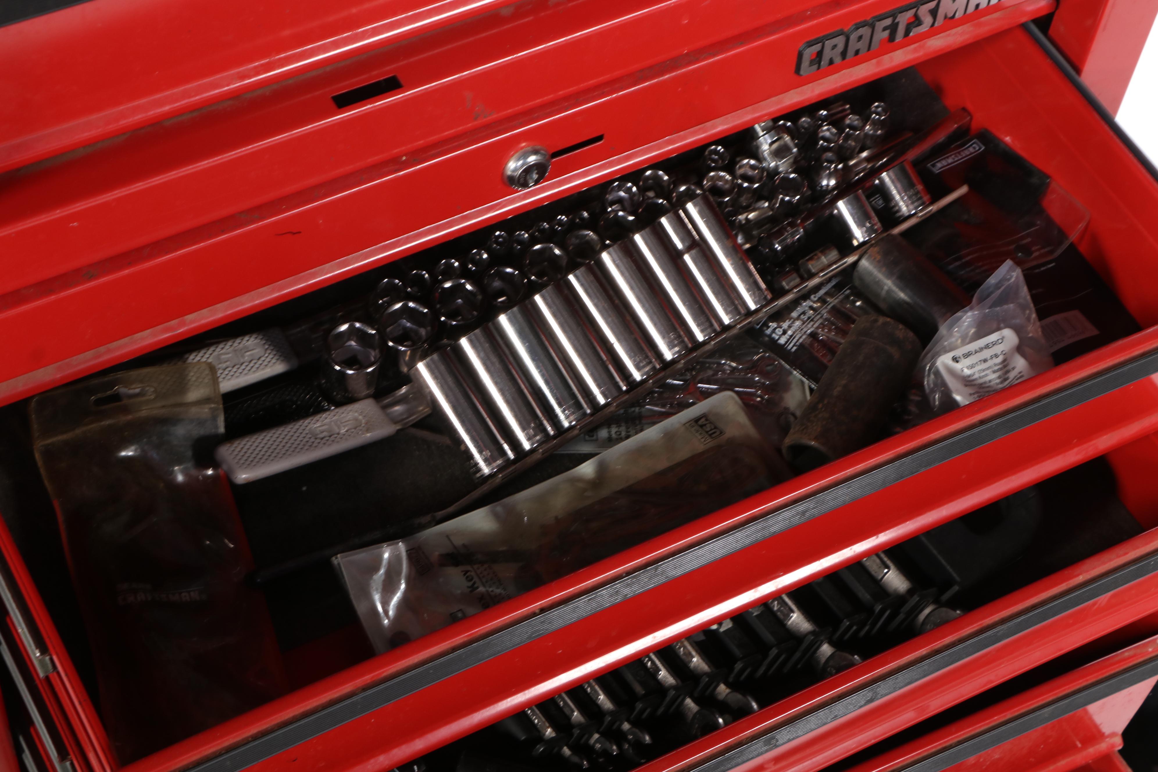 Craftsman Tool Chest on Casters with Hand Tools