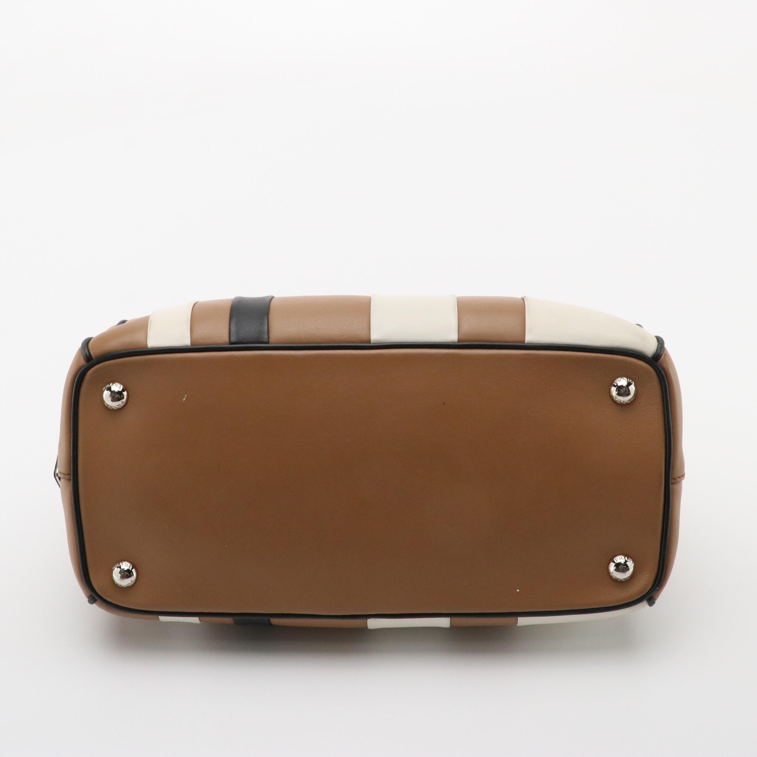 Prada Baiadera Frame Bag in Tricolor Calfskin Leather with Kiss-Lock Pouch
