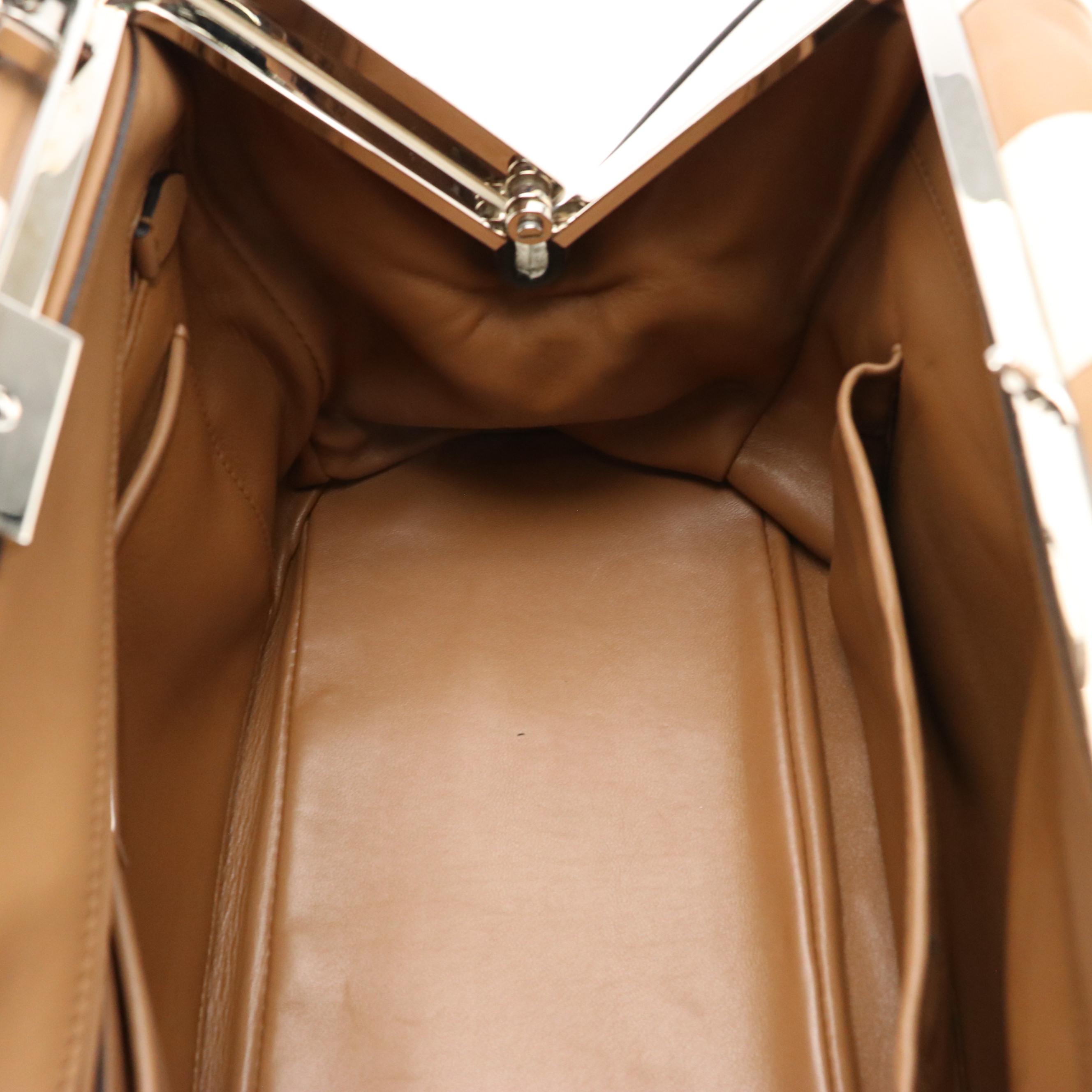 Prada Baiadera Frame Bag in Tricolor Calfskin Leather with Kiss-Lock Pouch