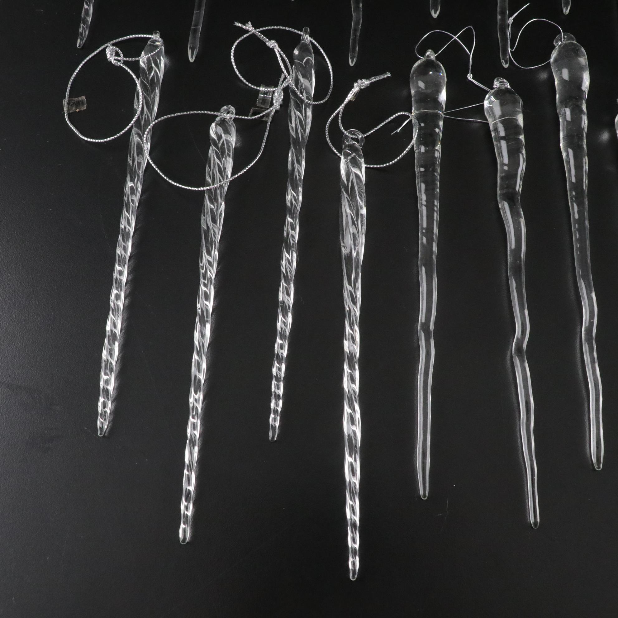 Glass Icicle Christmas Ornaments