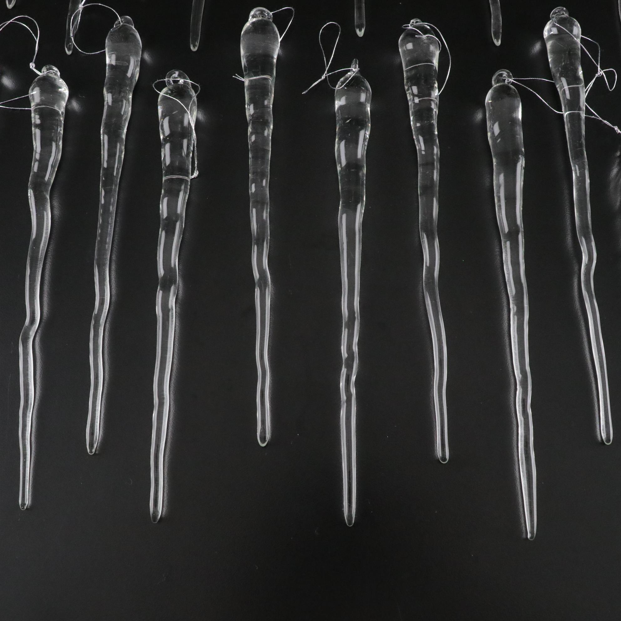 Glass Icicle Christmas Ornaments