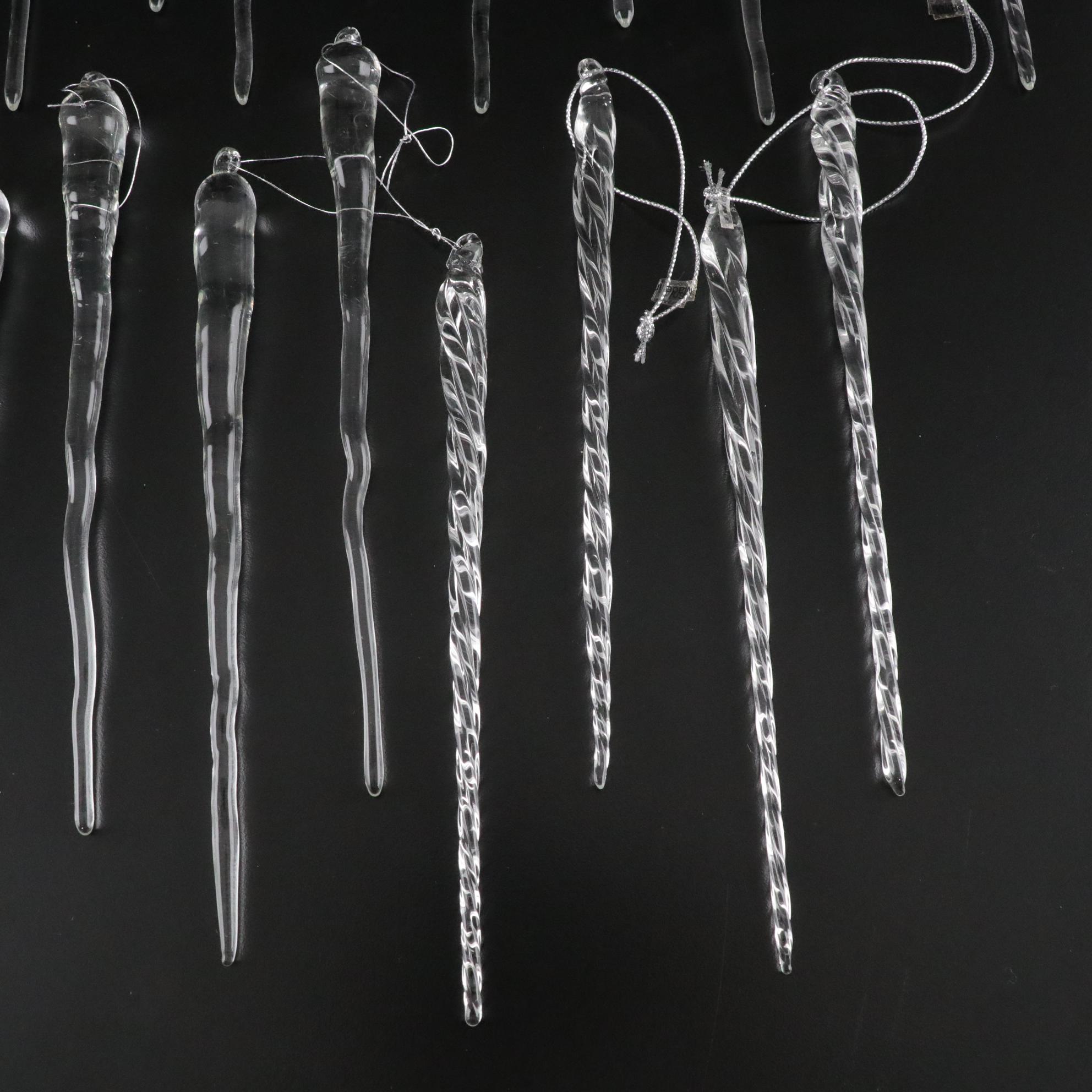 Glass Icicle Christmas Ornaments