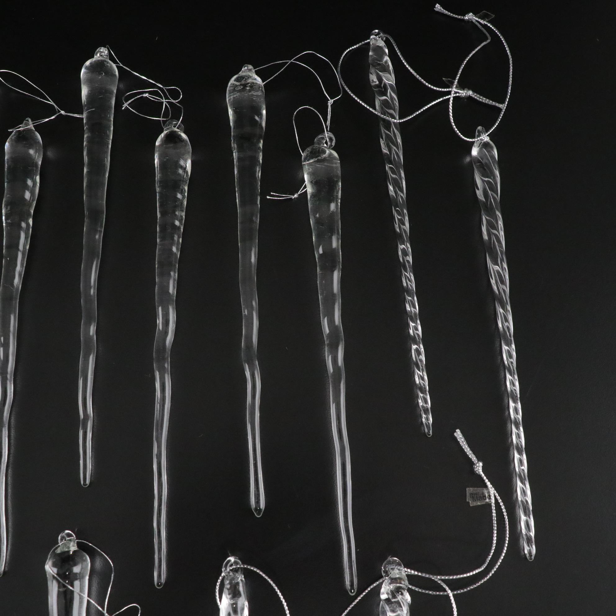 Glass Icicle Christmas Ornaments