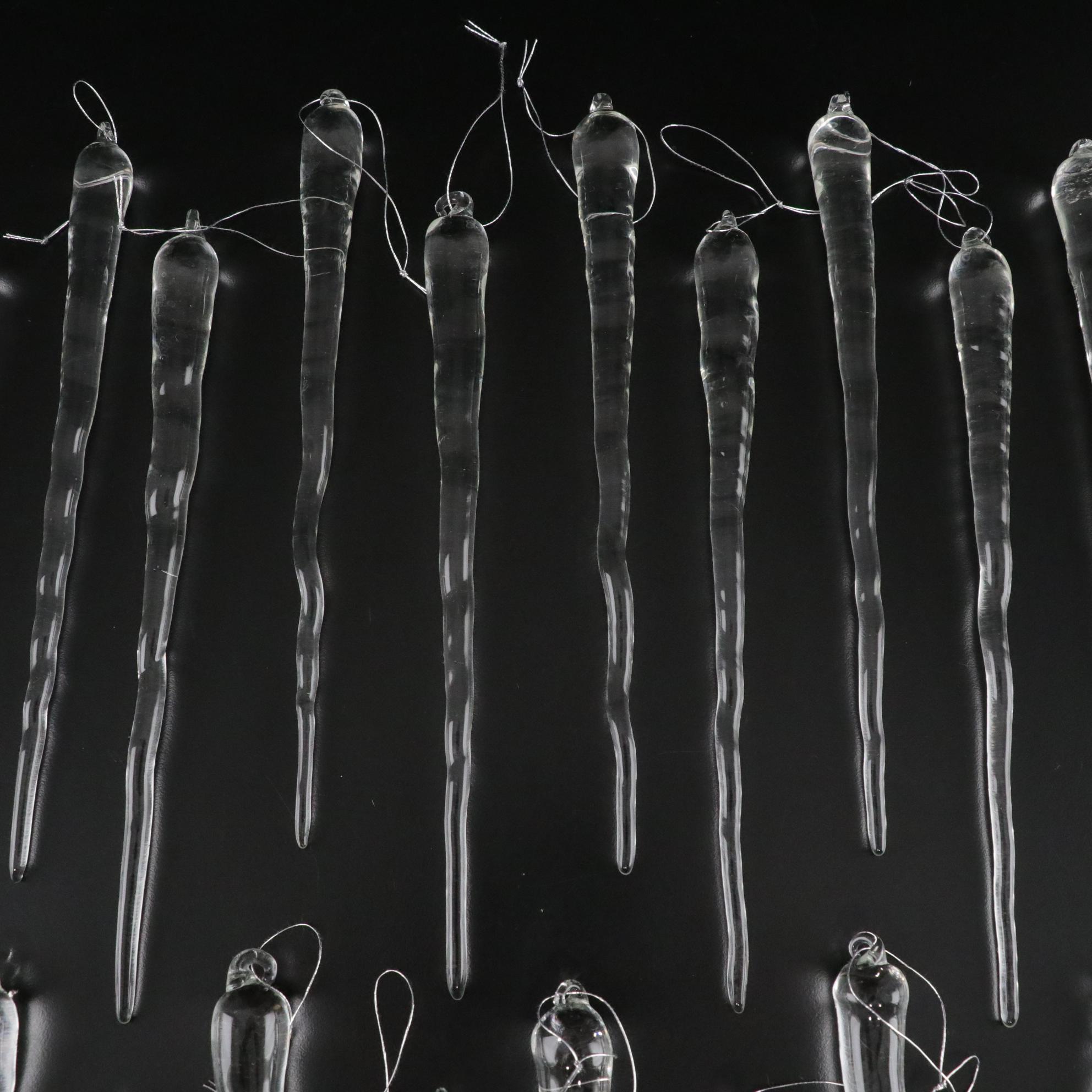 Glass Icicle Christmas Ornaments