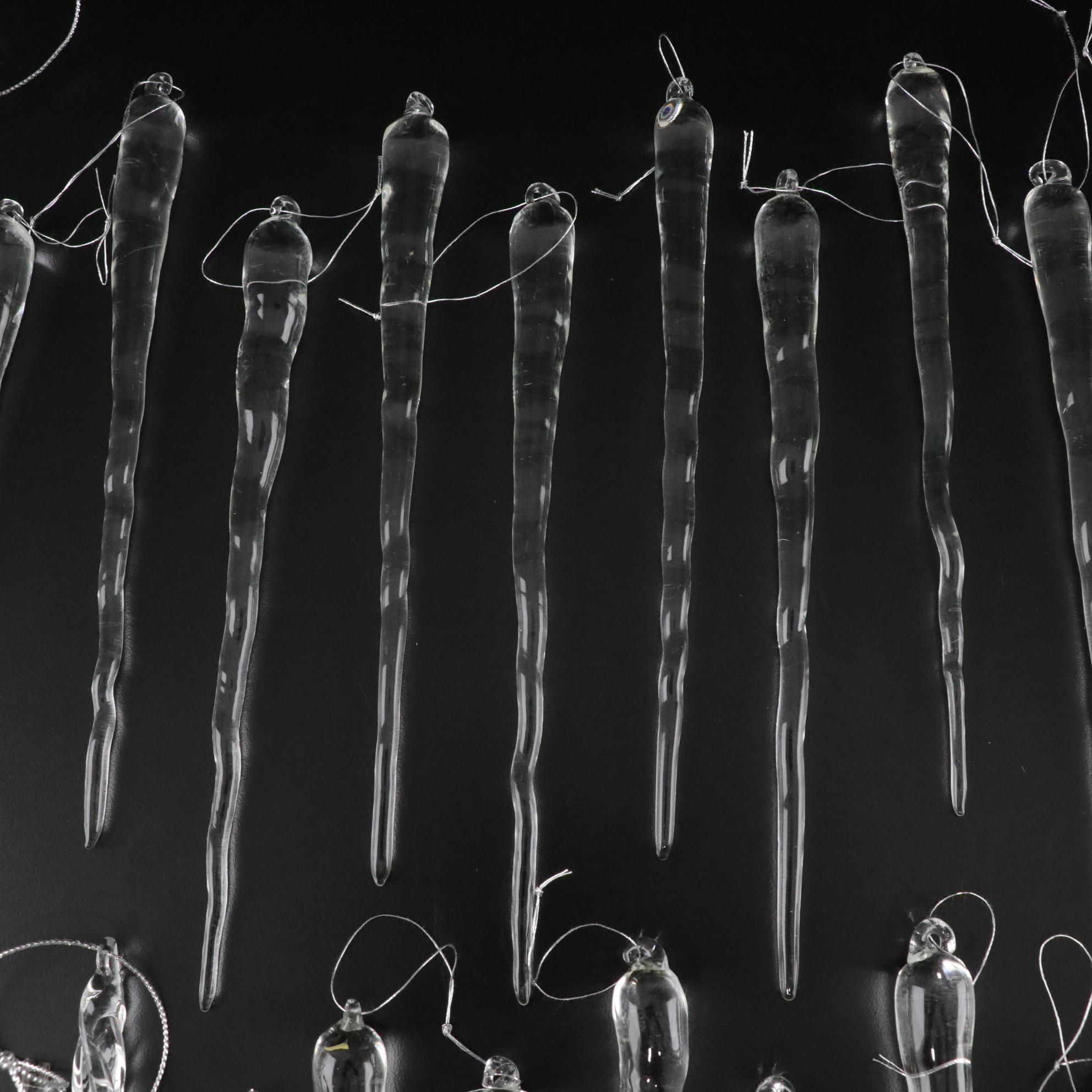 Glass Icicle Christmas Ornaments