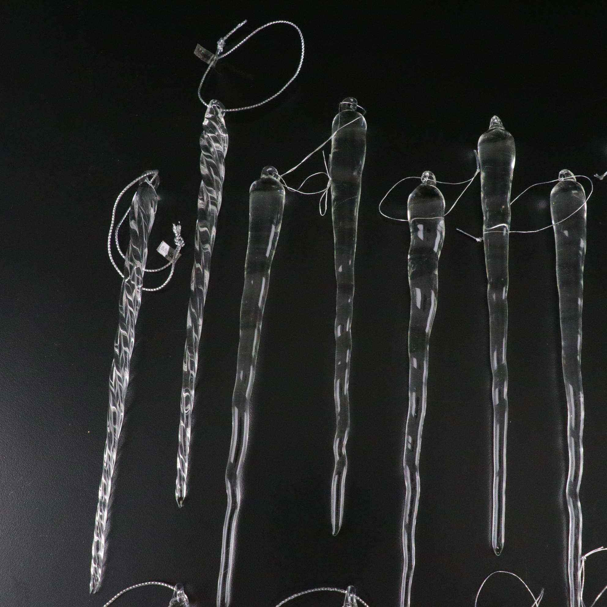 Glass Icicle Christmas Ornaments