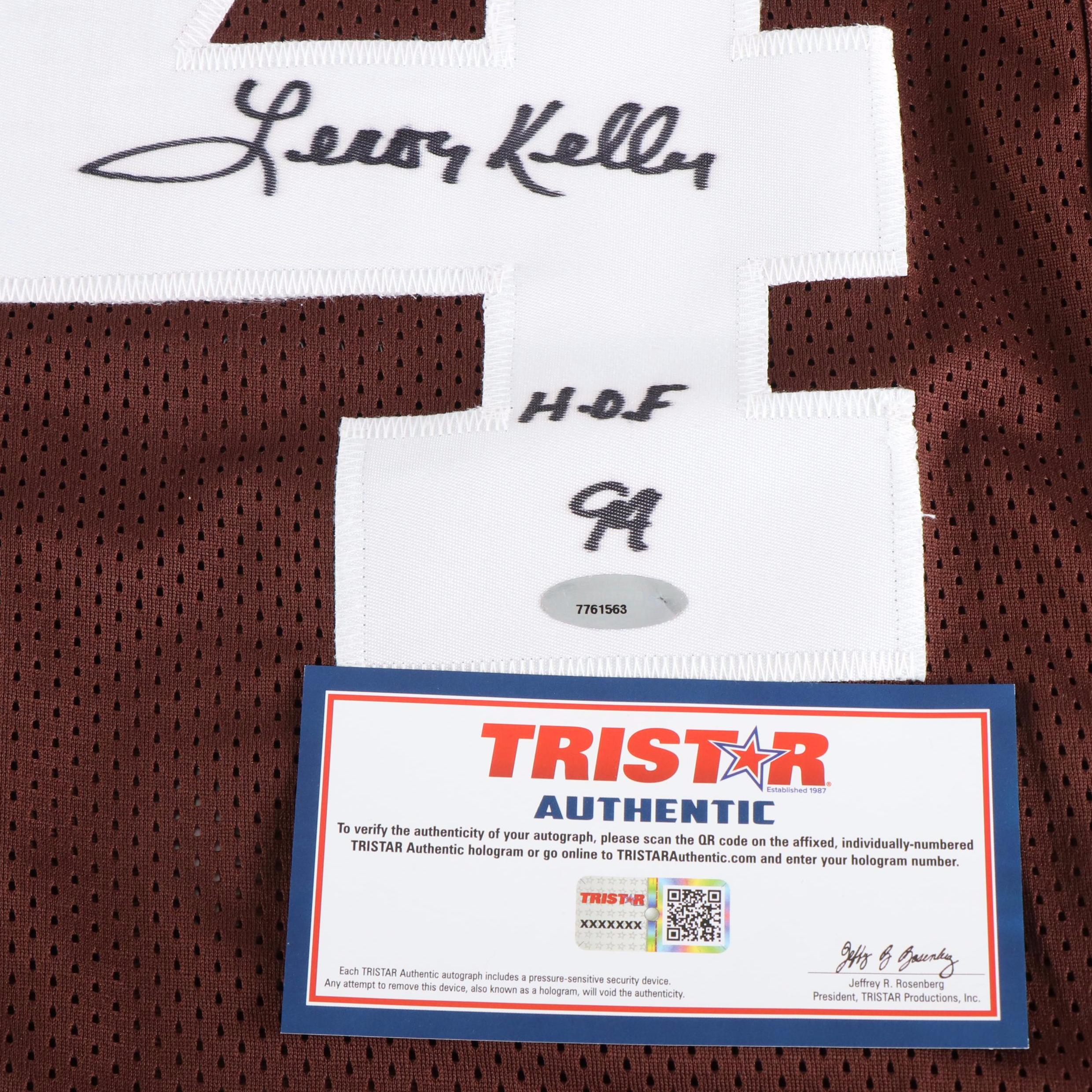 Leroy Kelly Signed “HOF 94” Cleveland Browns Football Jersey, Tri-Star