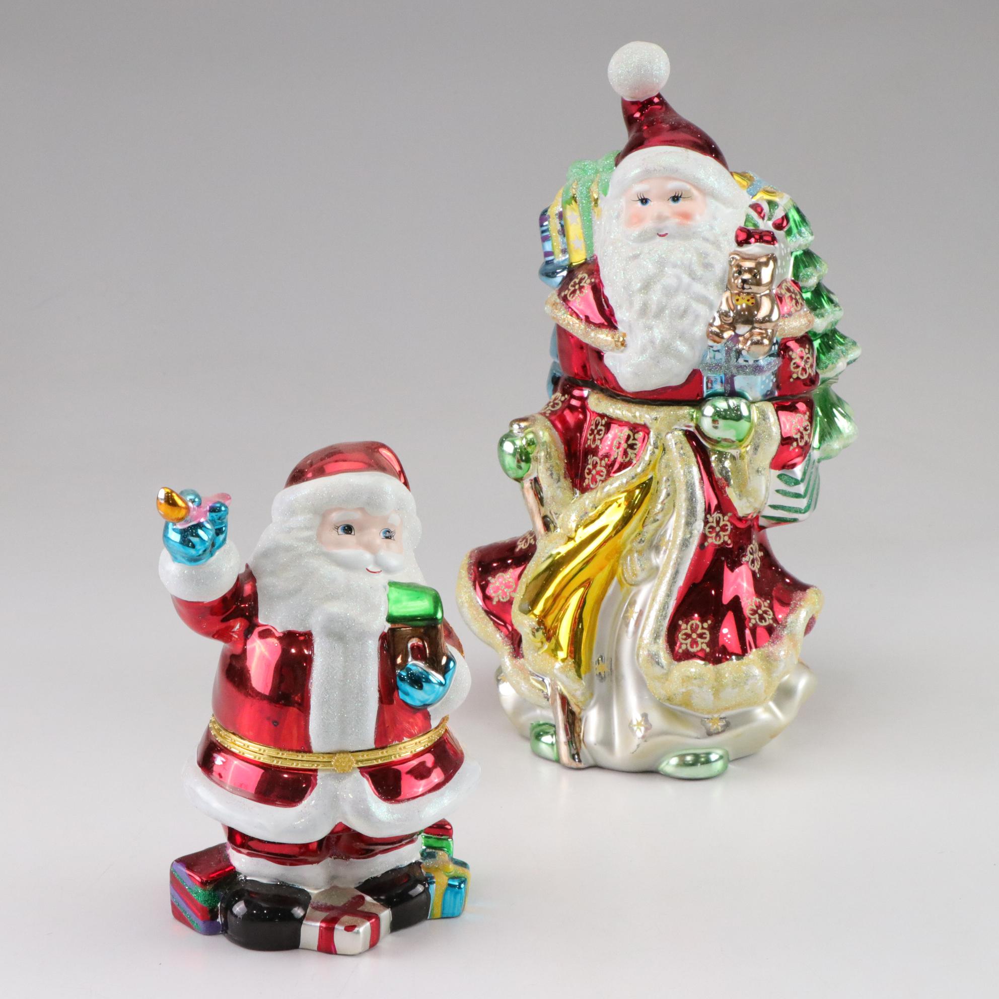 Christopher Radko "Magnificent Journey" & "Last Minute Touches" Santa Candy Jars
