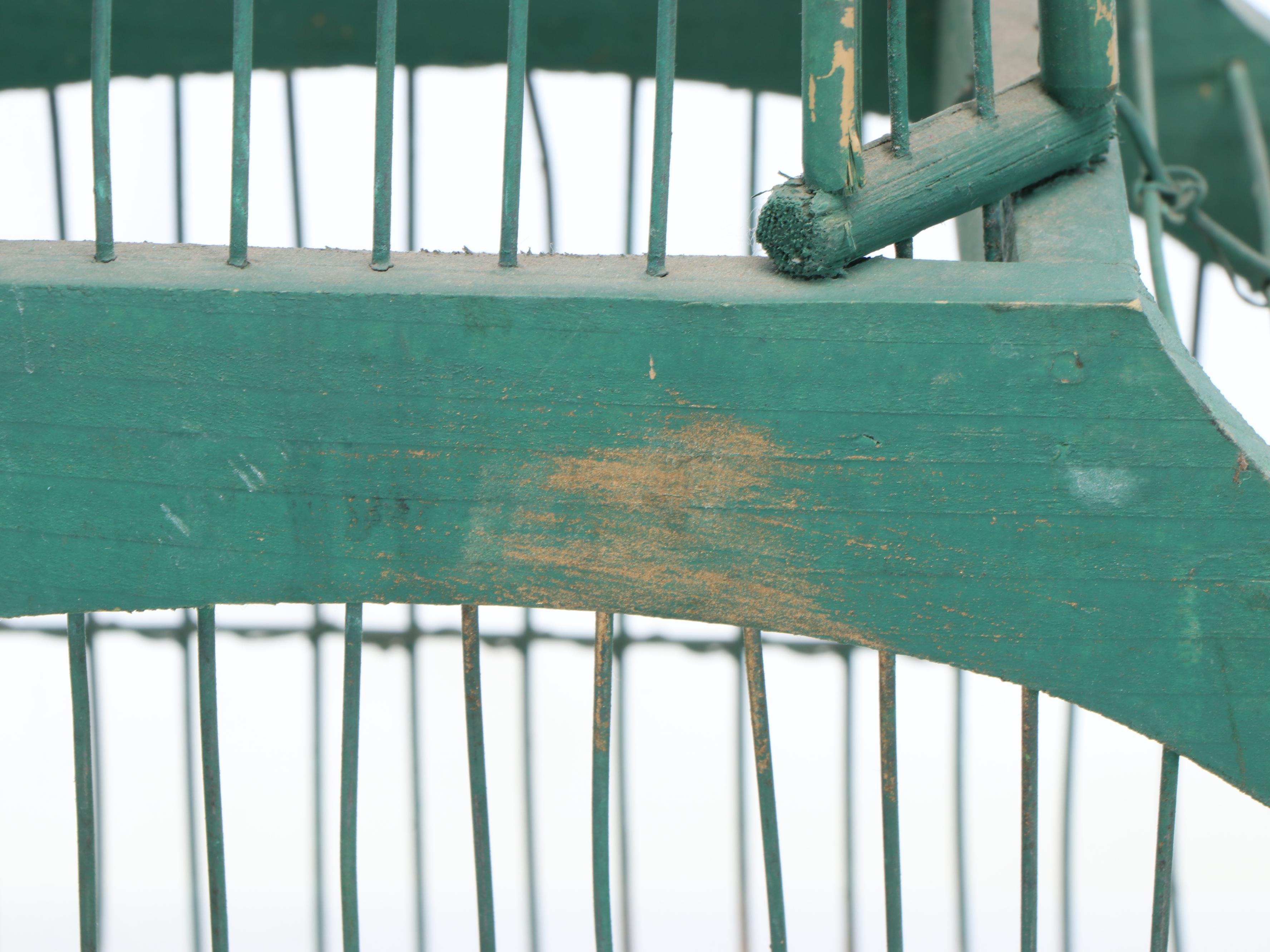 French Painted Double Pagoda Birdcage, Antique