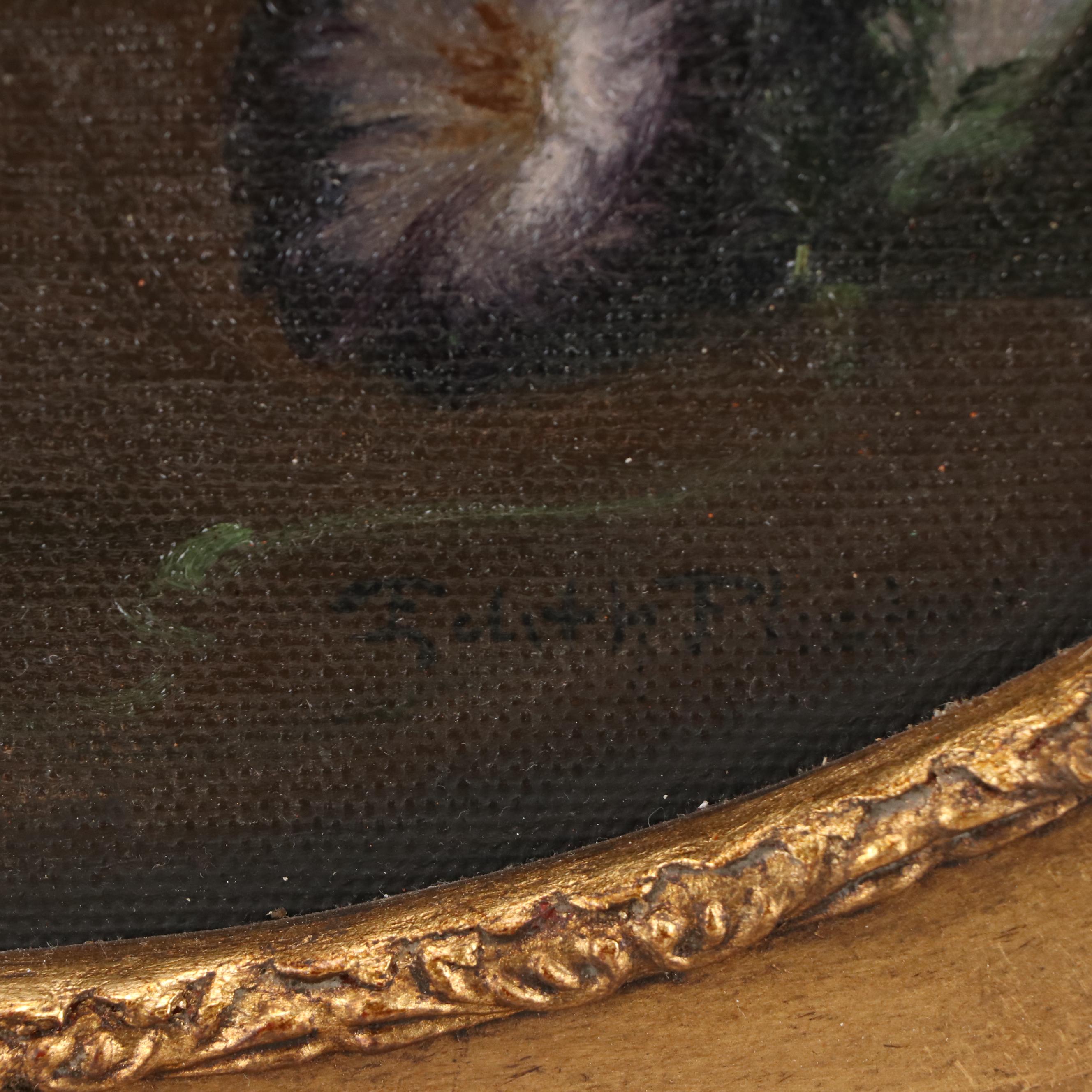 Edith E. Flisher Floral Still Life Oil Painting, Circa 1915