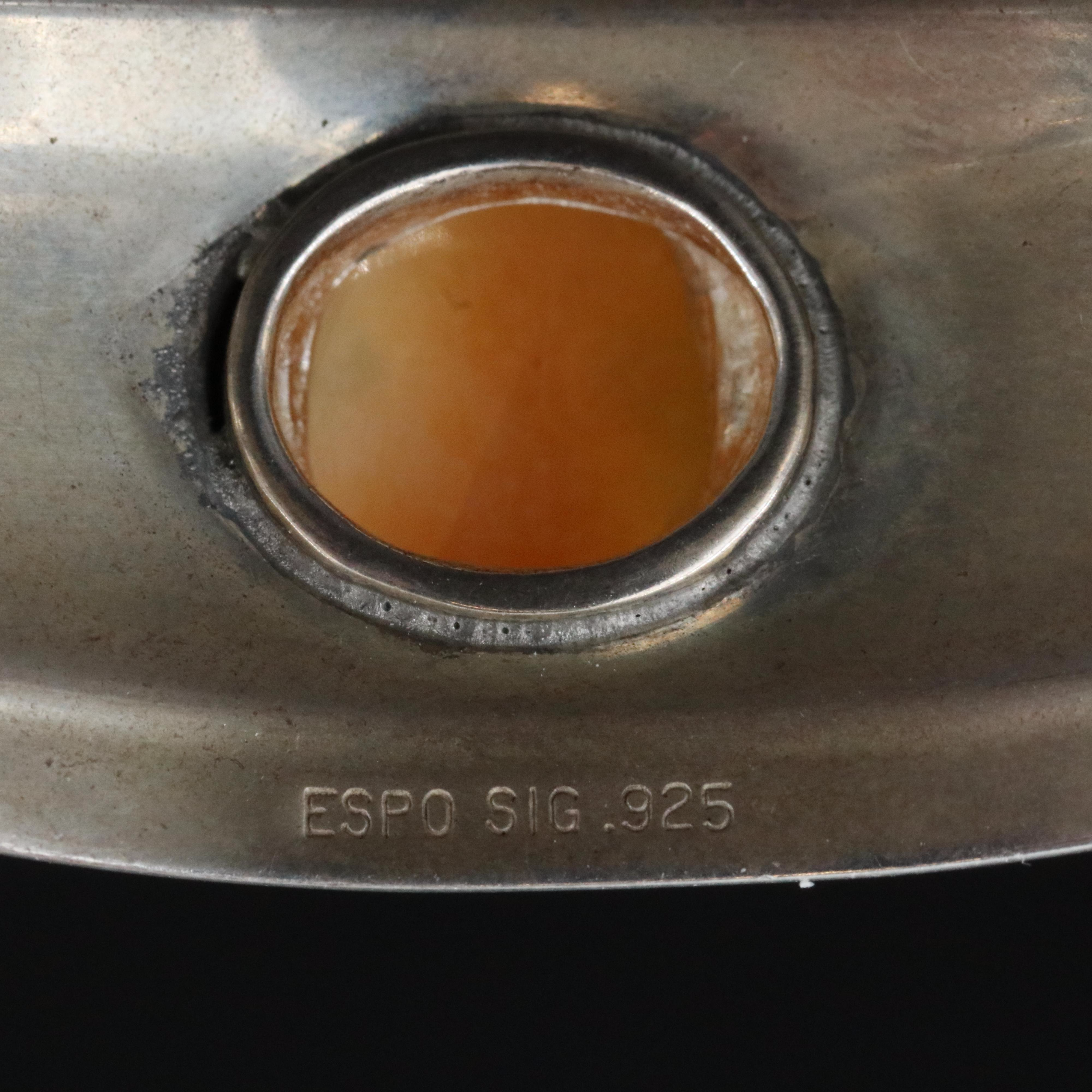 Joseph Esposito Sterling Cameo Cuff Bracelet