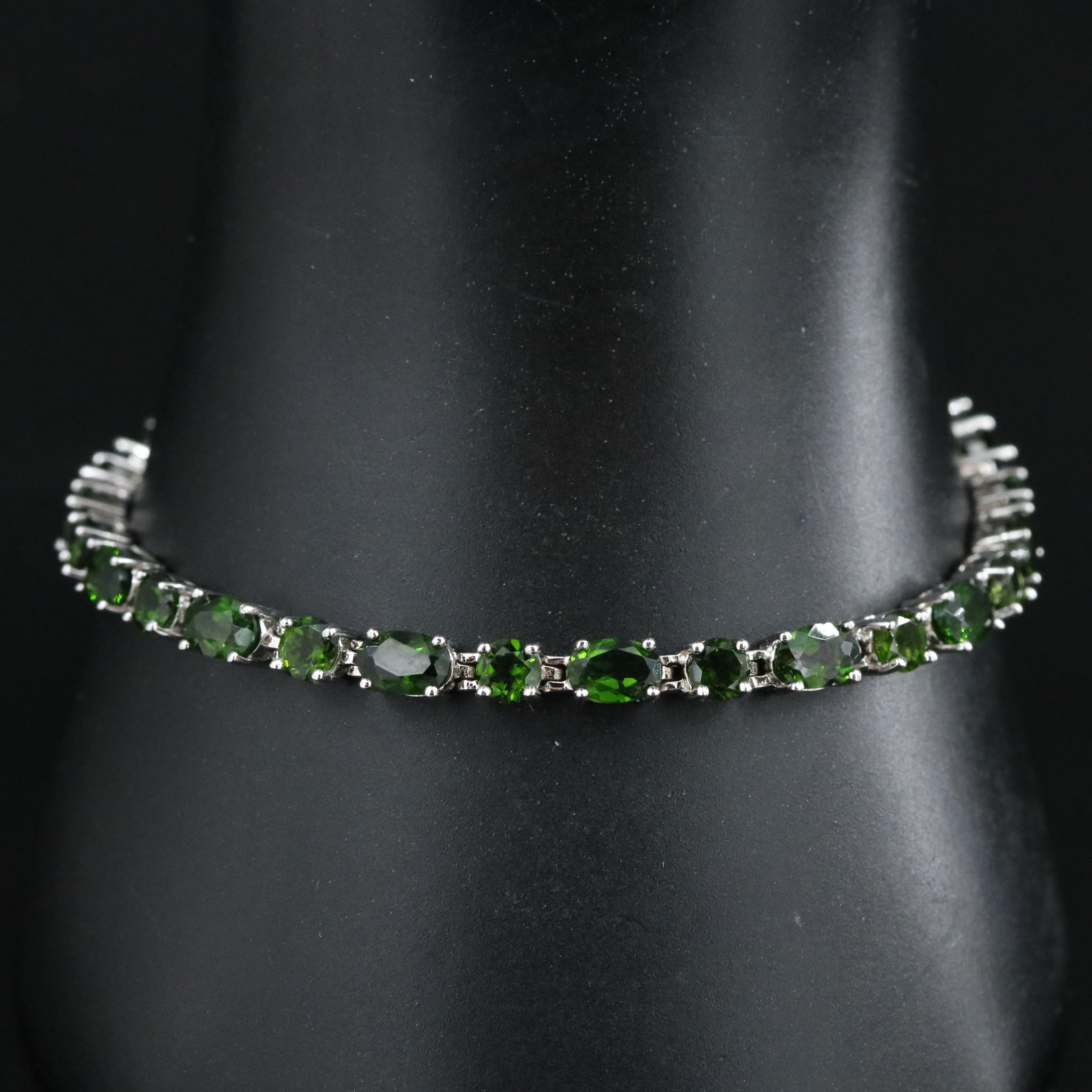 Sterling Tourmaline Line Bracelet