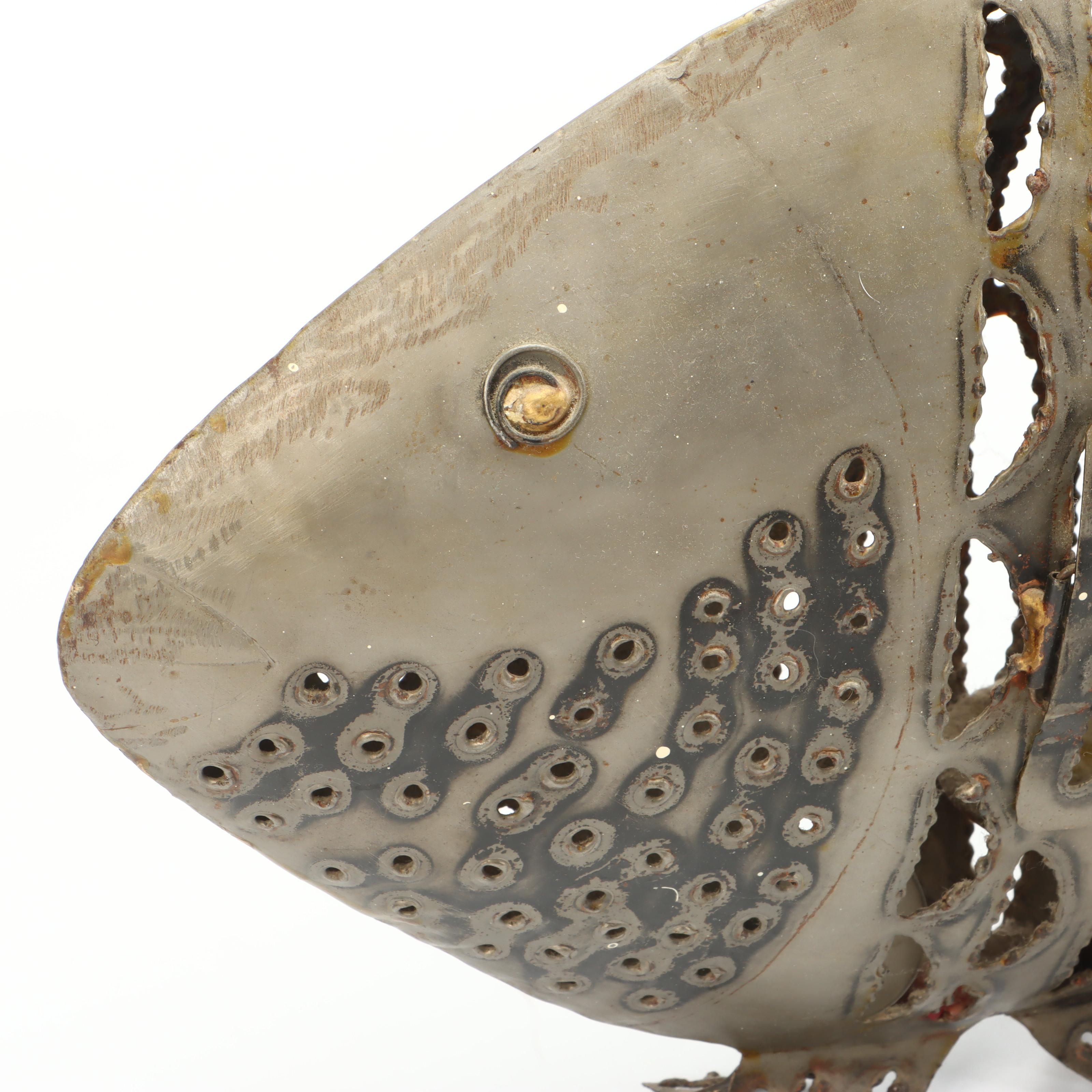 Copper Leaf Tabletop Fountain with Torch Cut Metal Fish Votive Lamp