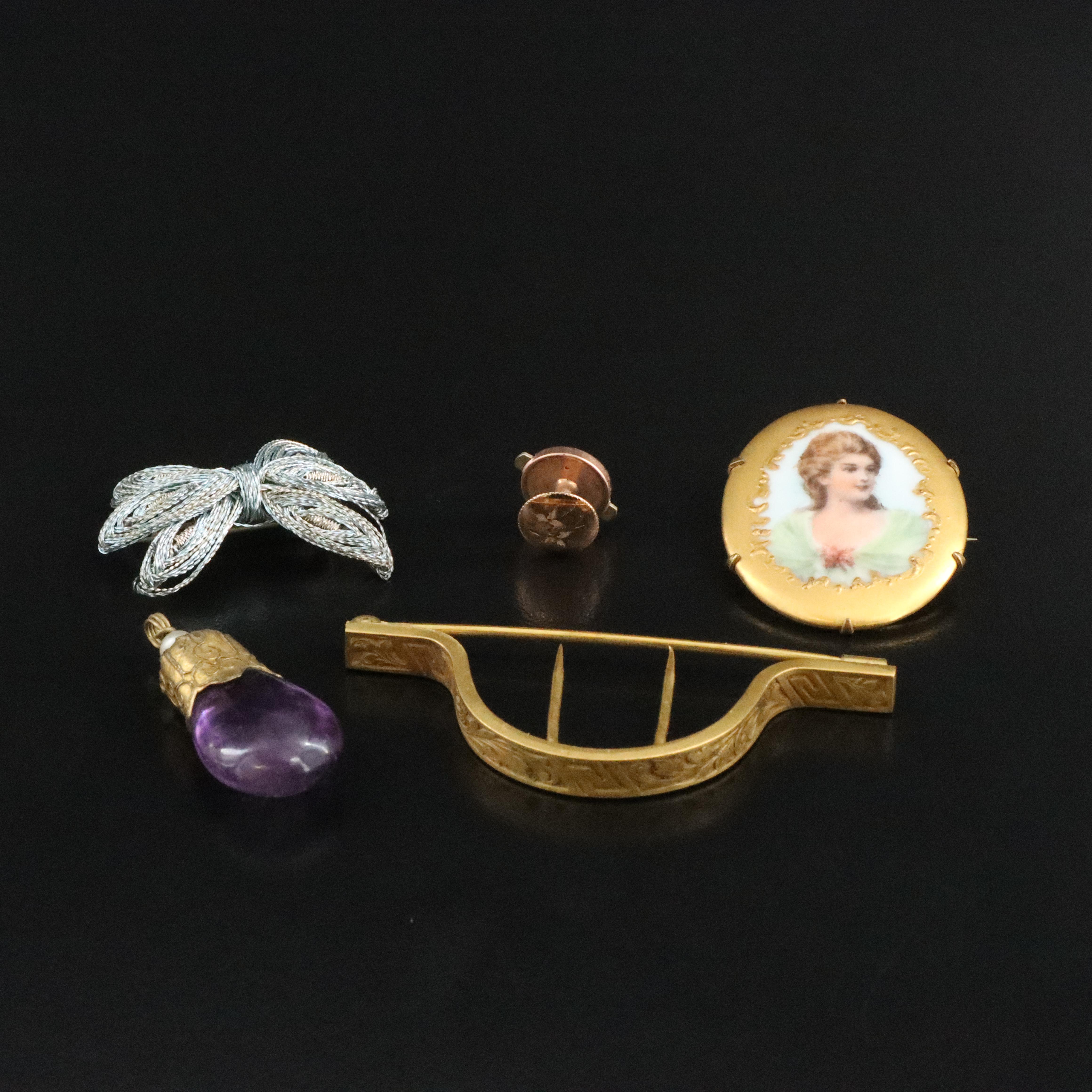 Victorian Porcelain Portrait Brooch Featured in Vintage and Antique Jewelry
