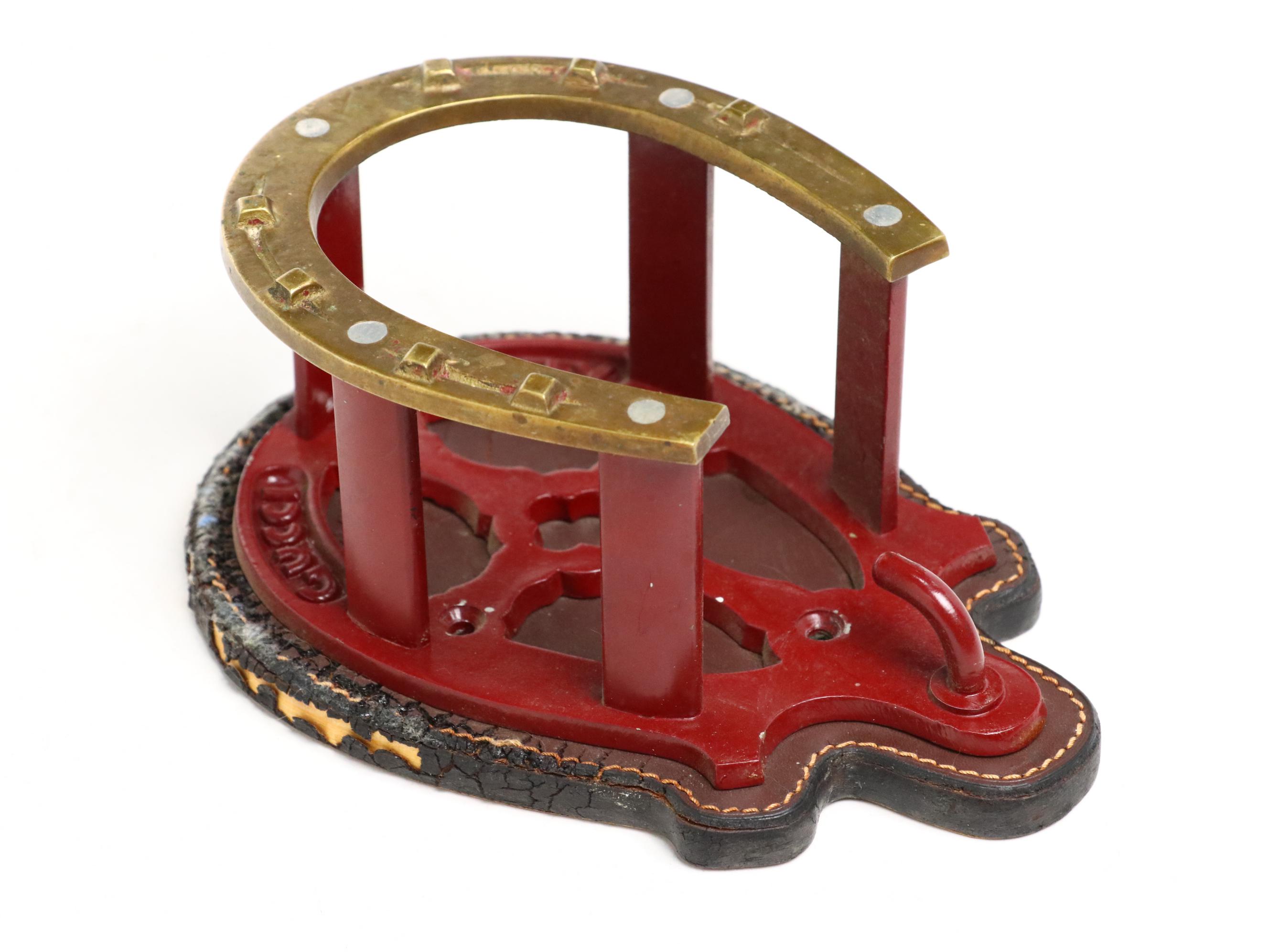 Gucci Metal and Leather Horseshoe Coat Hook