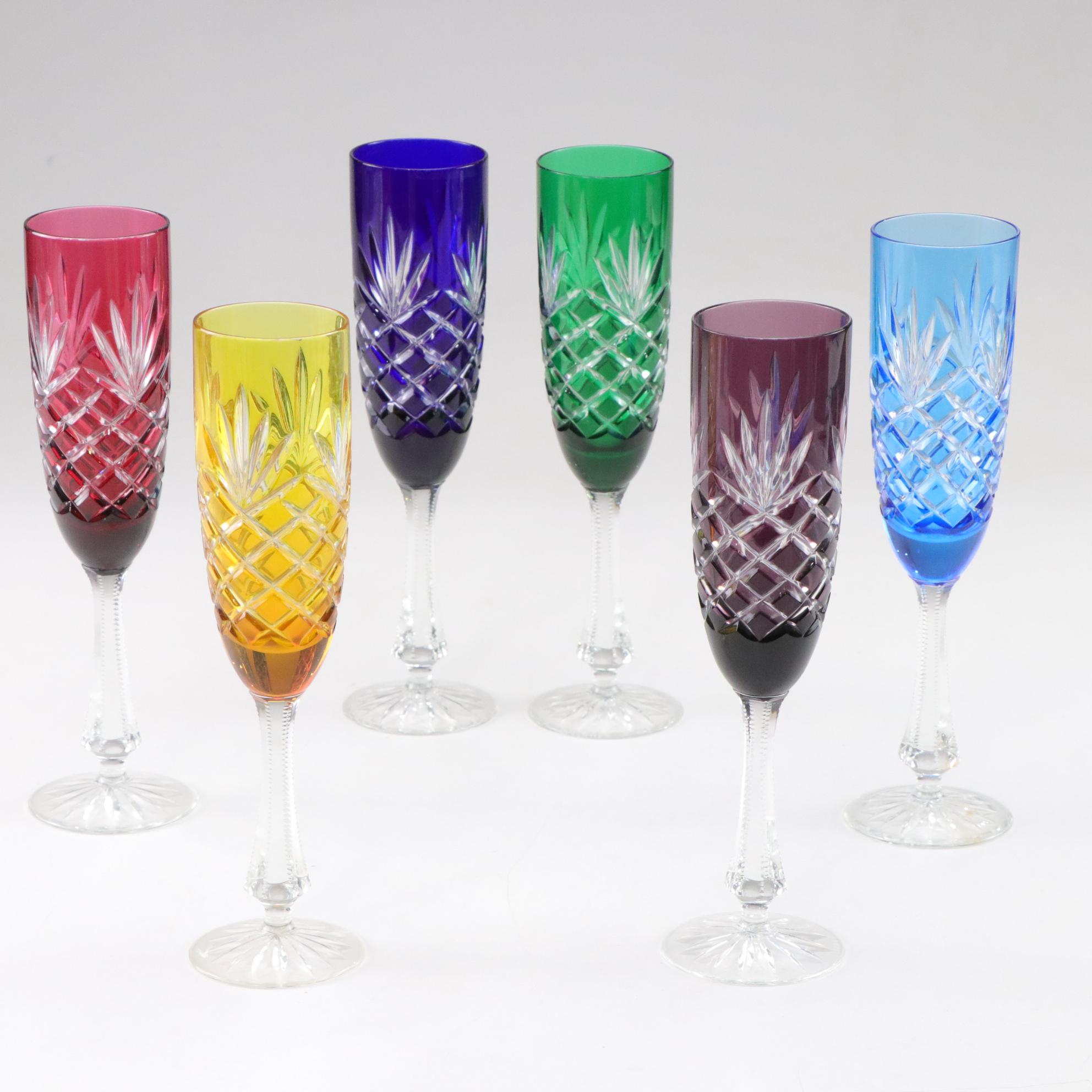Fabergé "Odessa" Blown Glass Champagne Flutes
