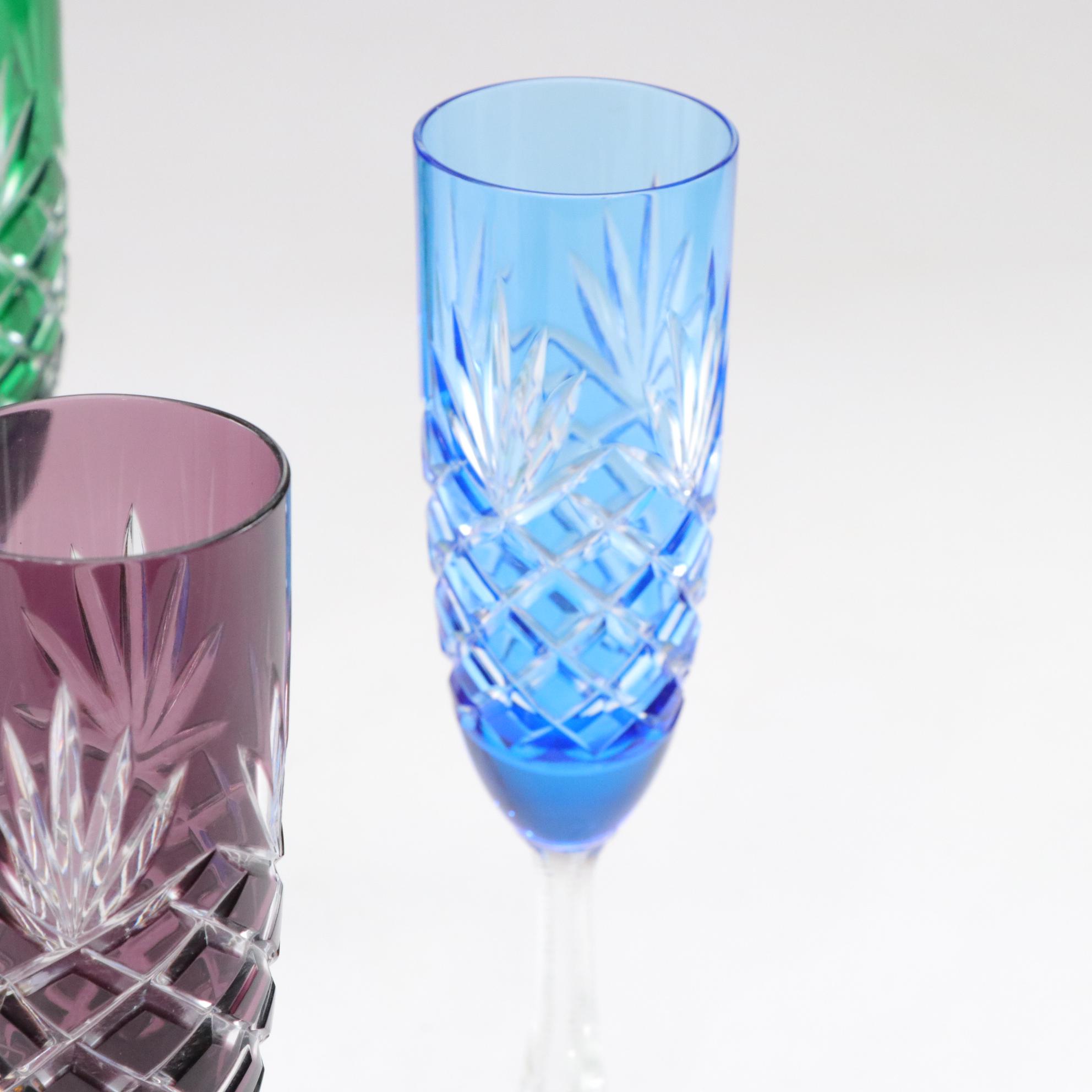 Fabergé "Odessa" Blown Glass Champagne Flutes