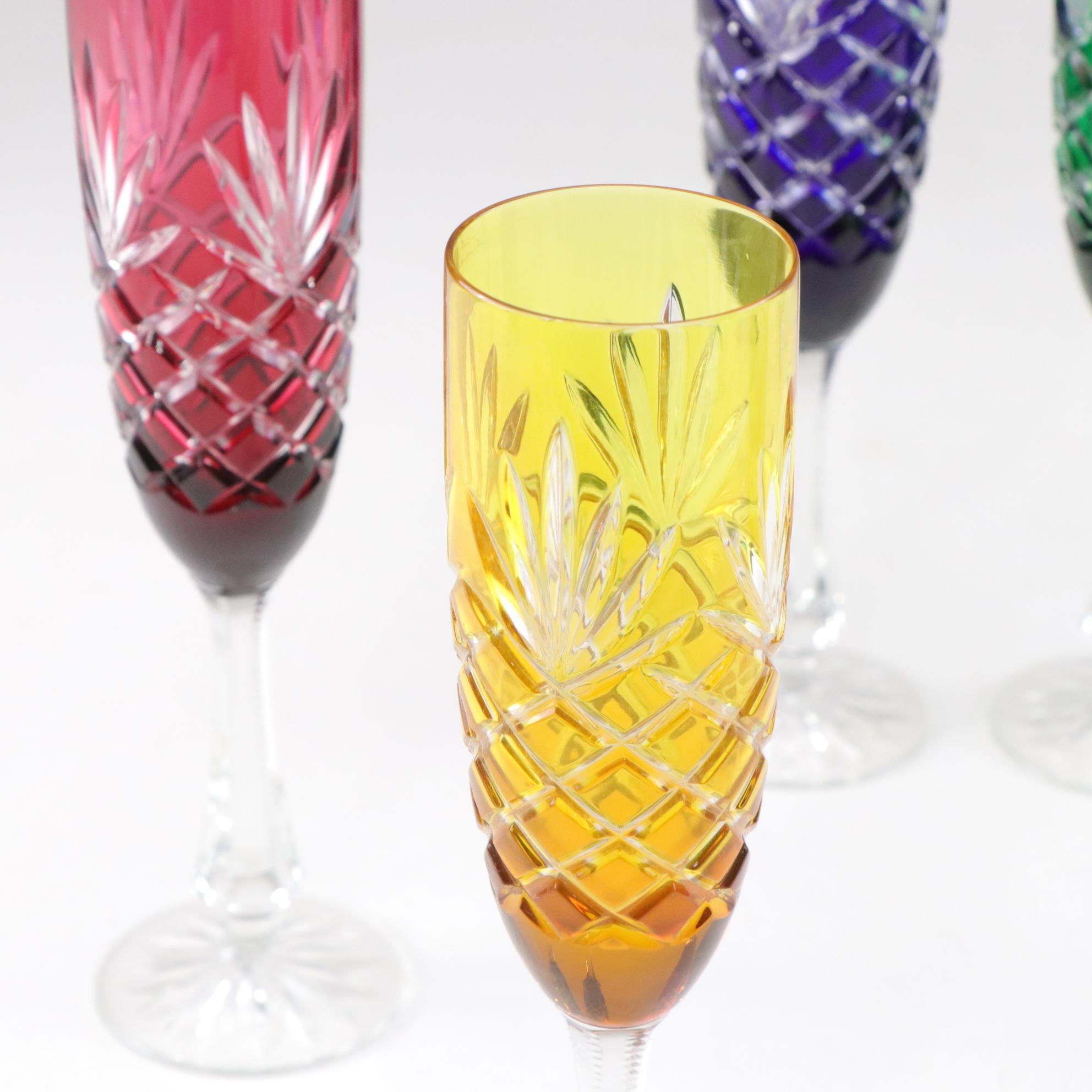 Fabergé "Odessa" Blown Glass Champagne Flutes