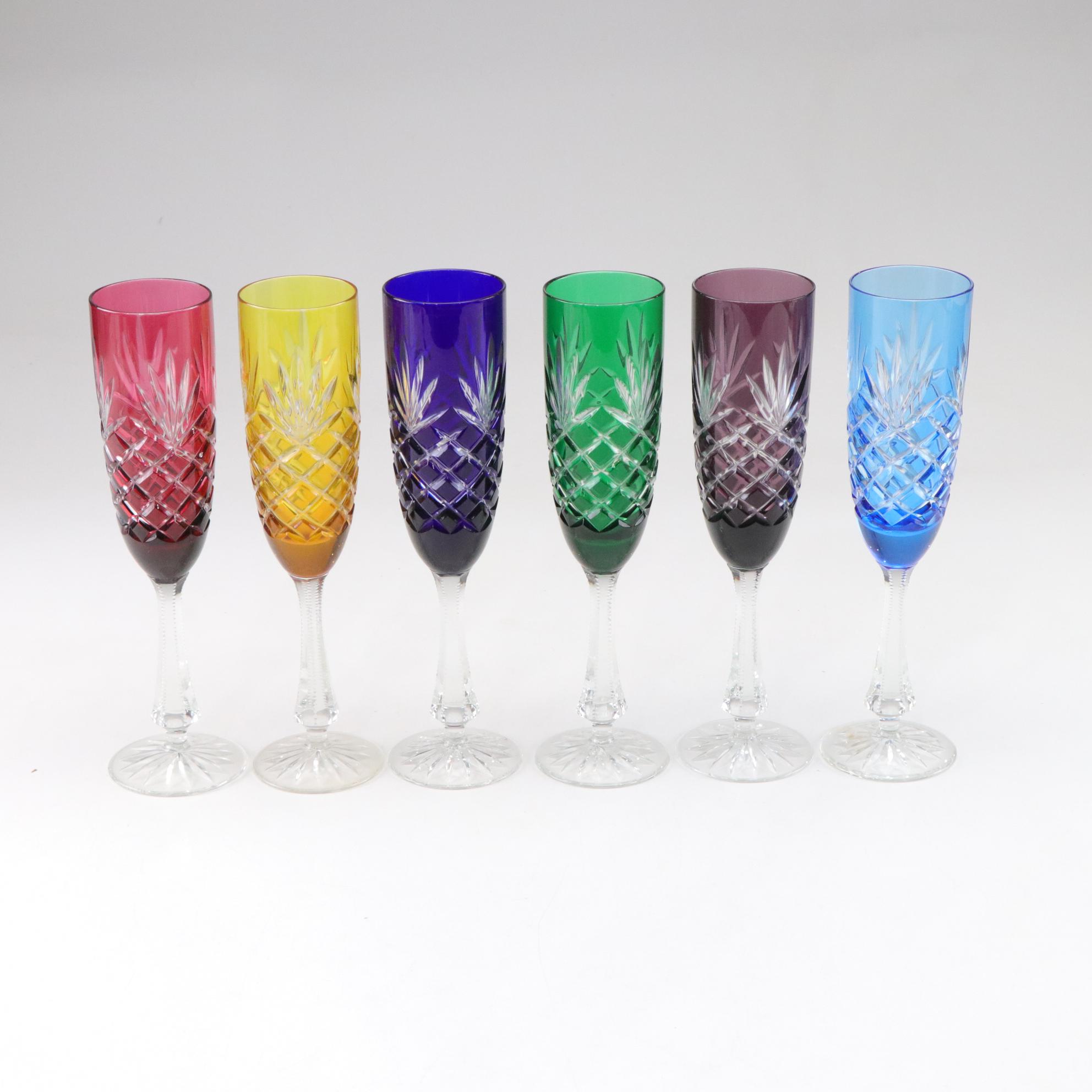 Fabergé "Odessa" Blown Glass Champagne Flutes