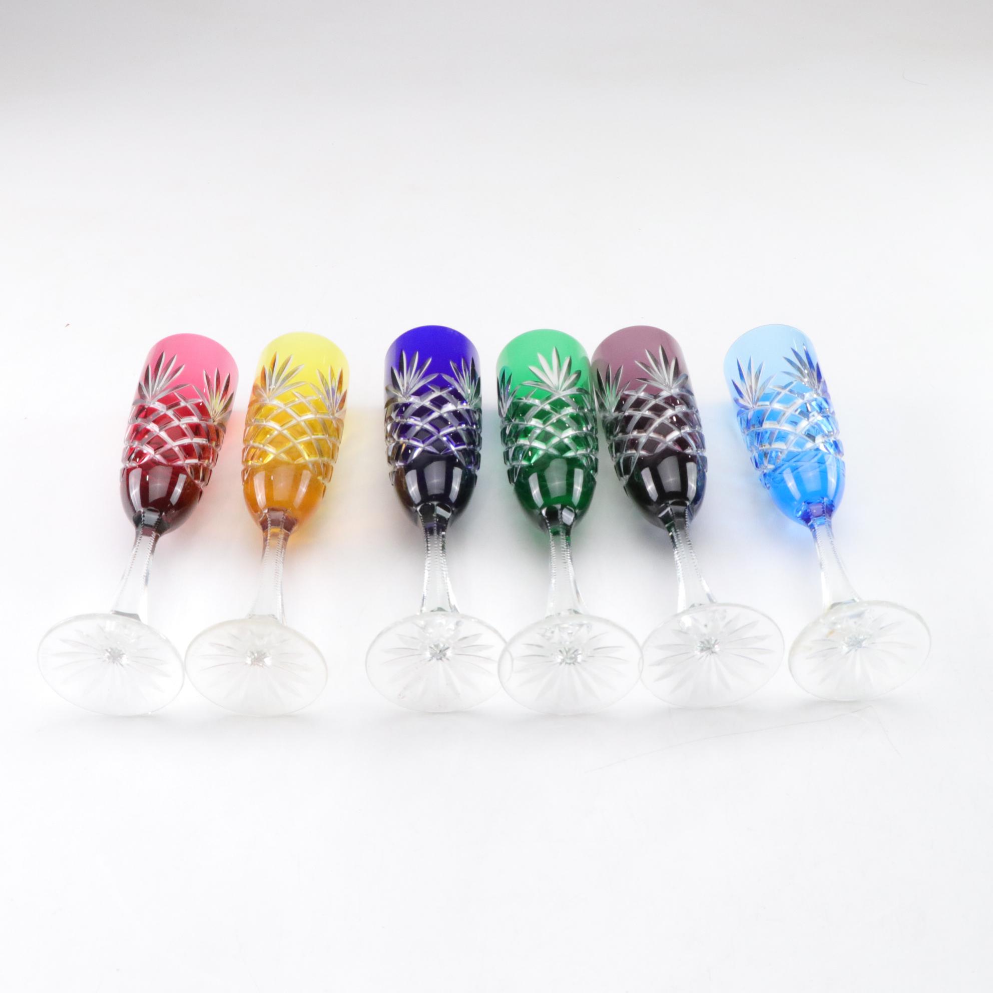 Fabergé "Odessa" Blown Glass Champagne Flutes