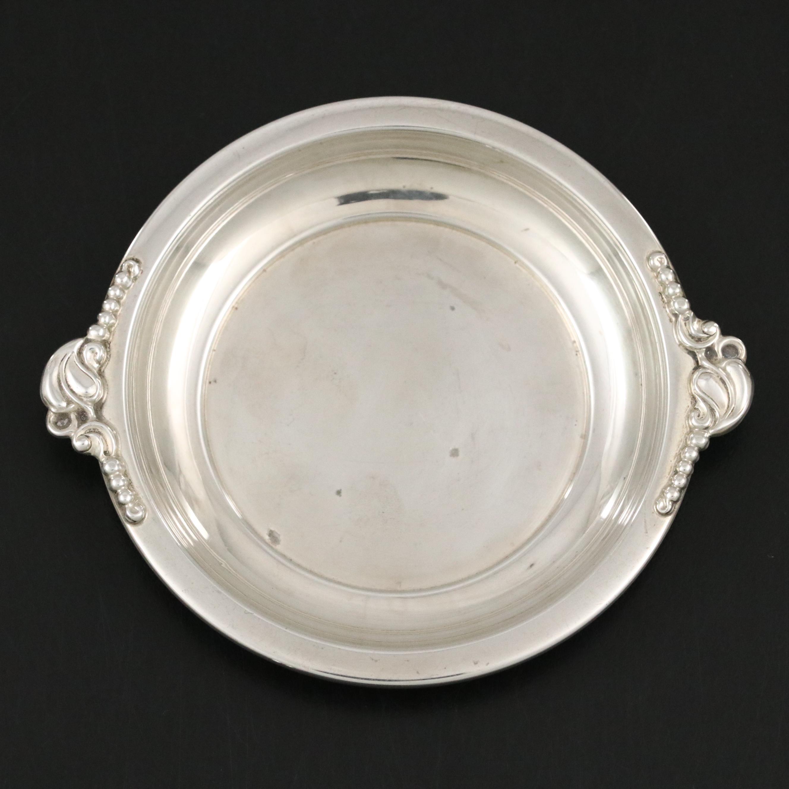 Quaker Silver Co. Danish Modern Style Sterling Silver Dish, Mid-20th Century