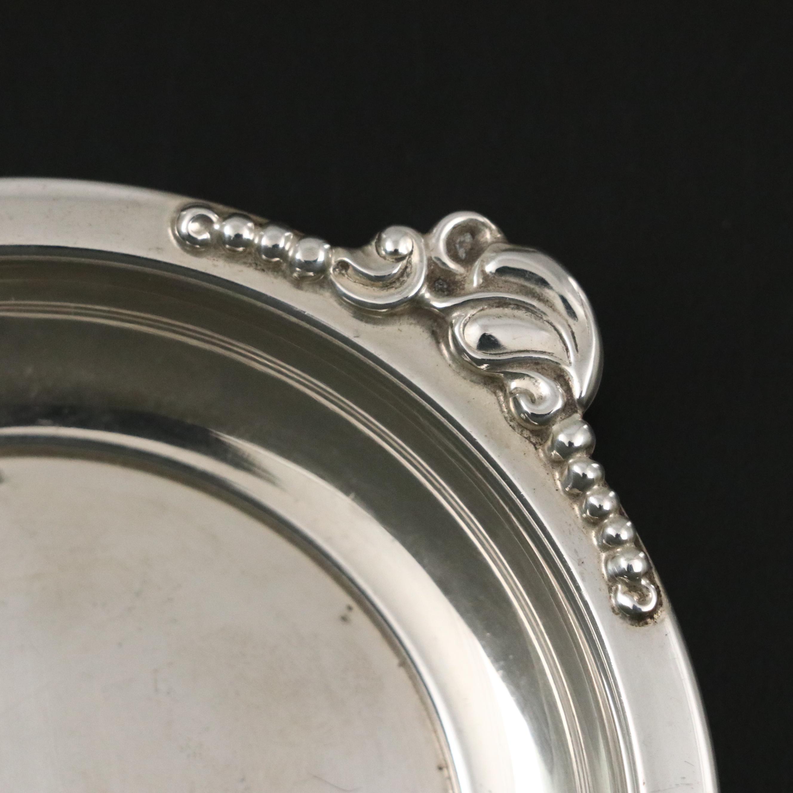 Quaker Silver Co. Danish Modern Style Sterling Silver Dish, Mid-20th Century