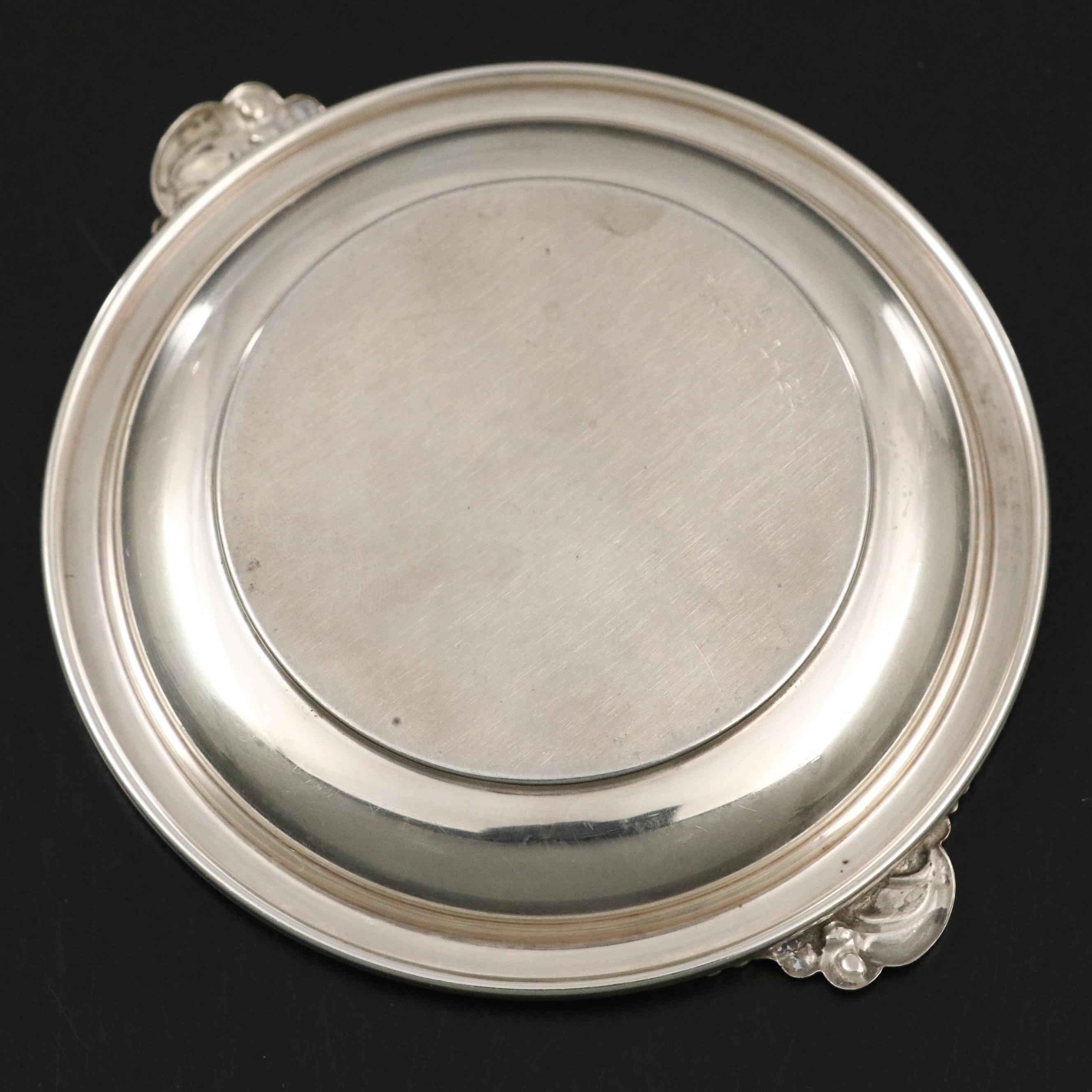 Quaker Silver Co. Danish Modern Style Sterling Silver Dish, Mid-20th Century