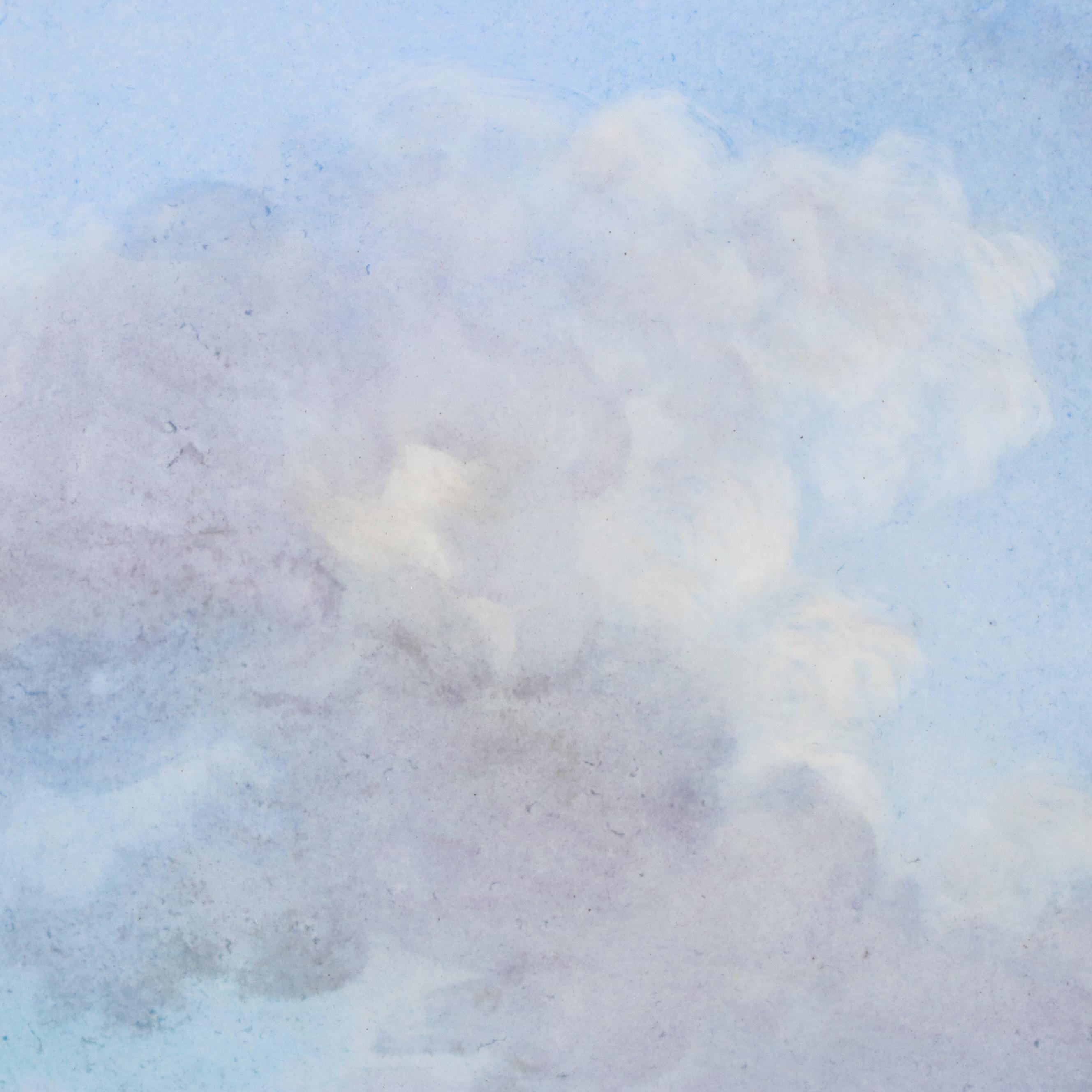 Charles Fuchs Hand-Painted Porcelain Scene of Woman Gathering Mussels