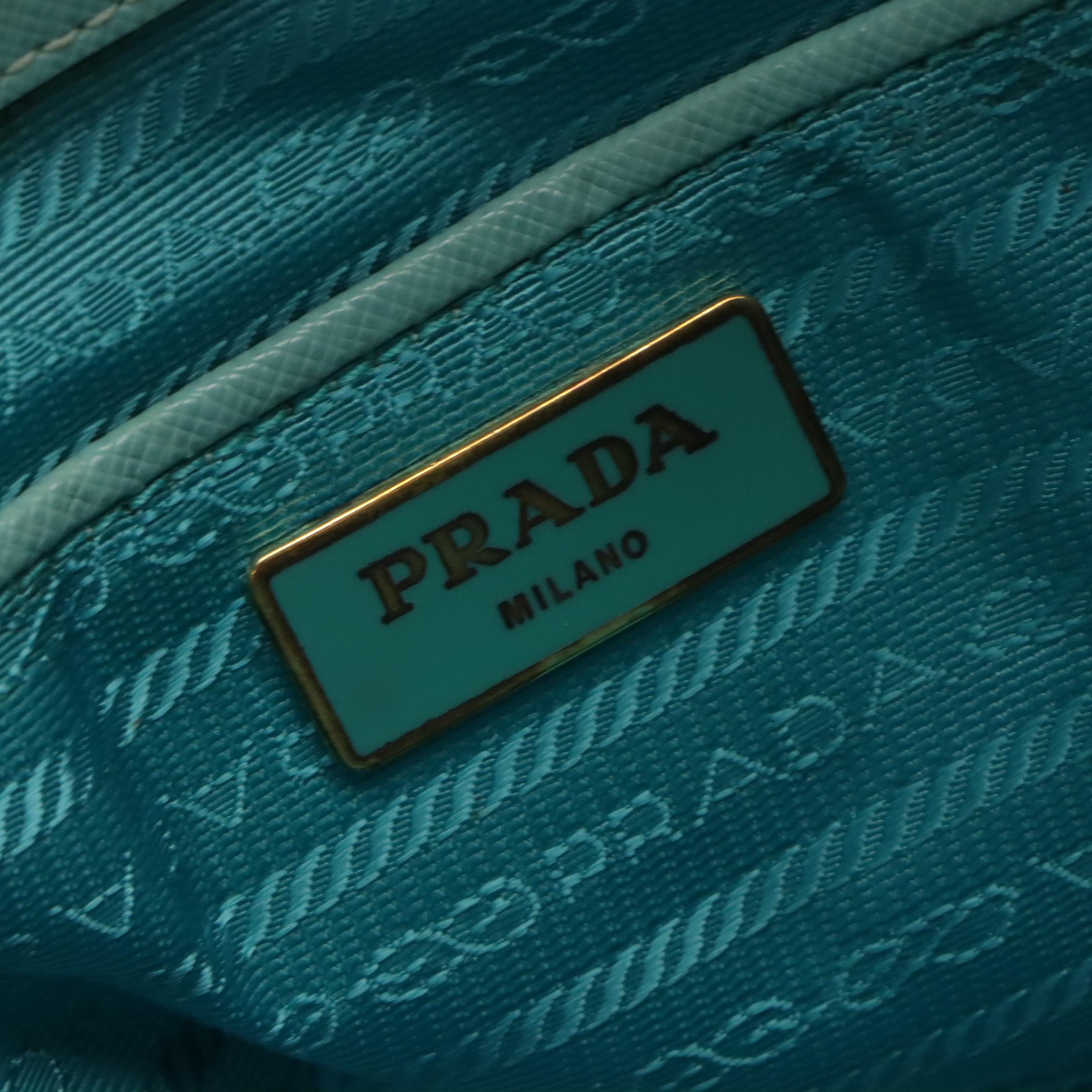 Prada Promenade Dome Handle Bag in Saffiano Lux Leather