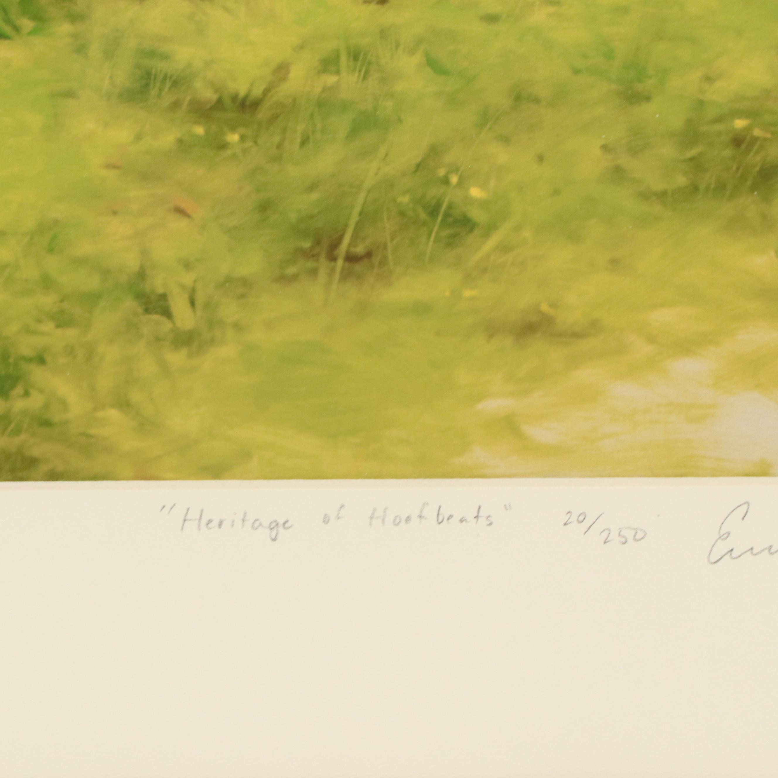 Ernest Vincent Wood III Equestrian Lithograph "Heritage of Hoofbeats"