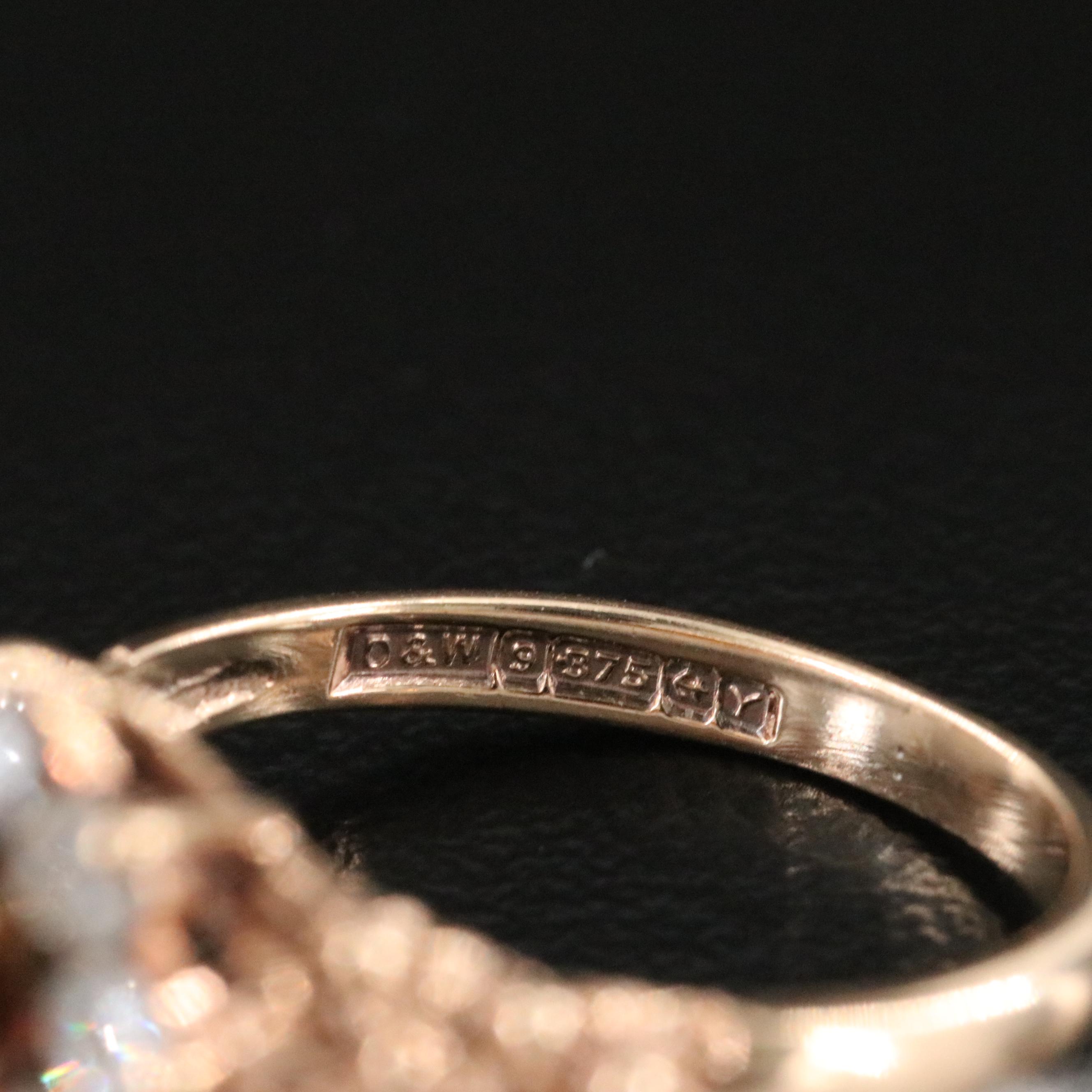 Vintage 9K Sapphire and 0.32 CTW Diamond Ring