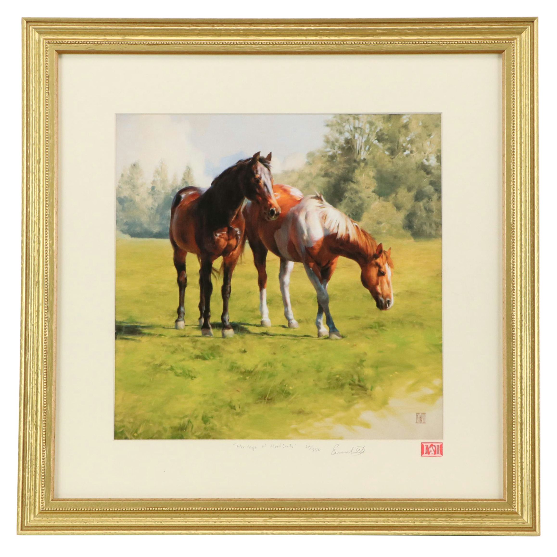 Ernest Vincent Wood III Equestrian Lithograph "Heritage of Hoofbeats"