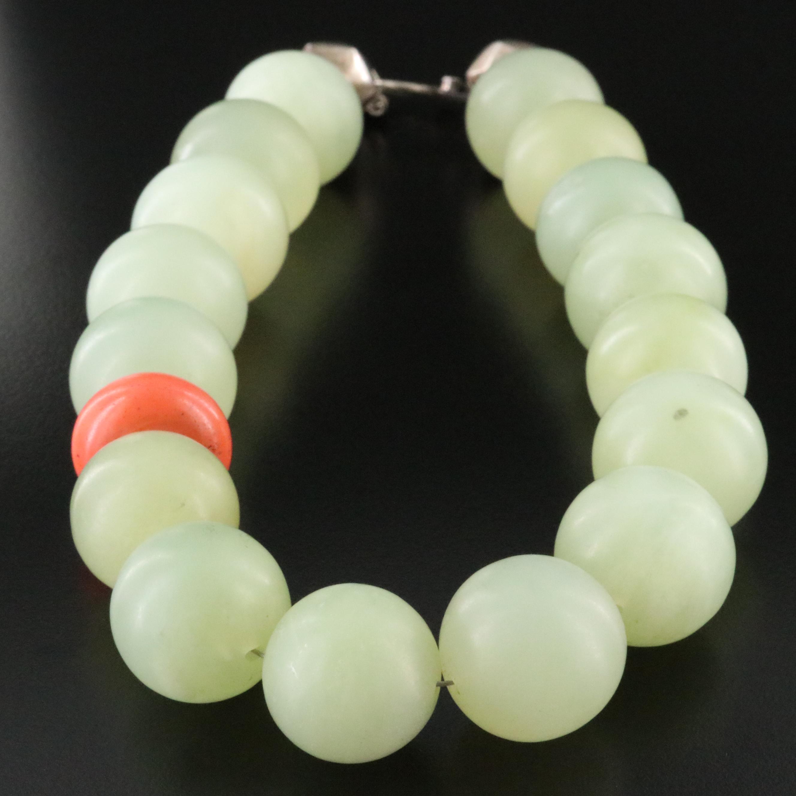 Lise Gammeltoft for jOUXli Denmark Sterling Chalcedony and Faux Coral Necklace