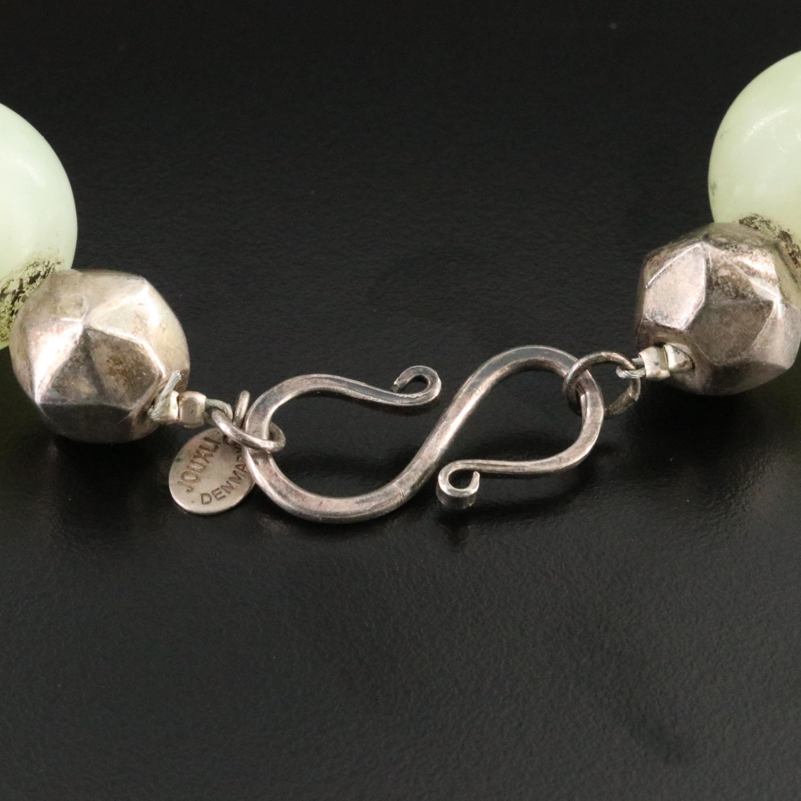 Lise Gammeltoft for jOUXli Denmark Sterling Chalcedony and Faux Coral Necklace