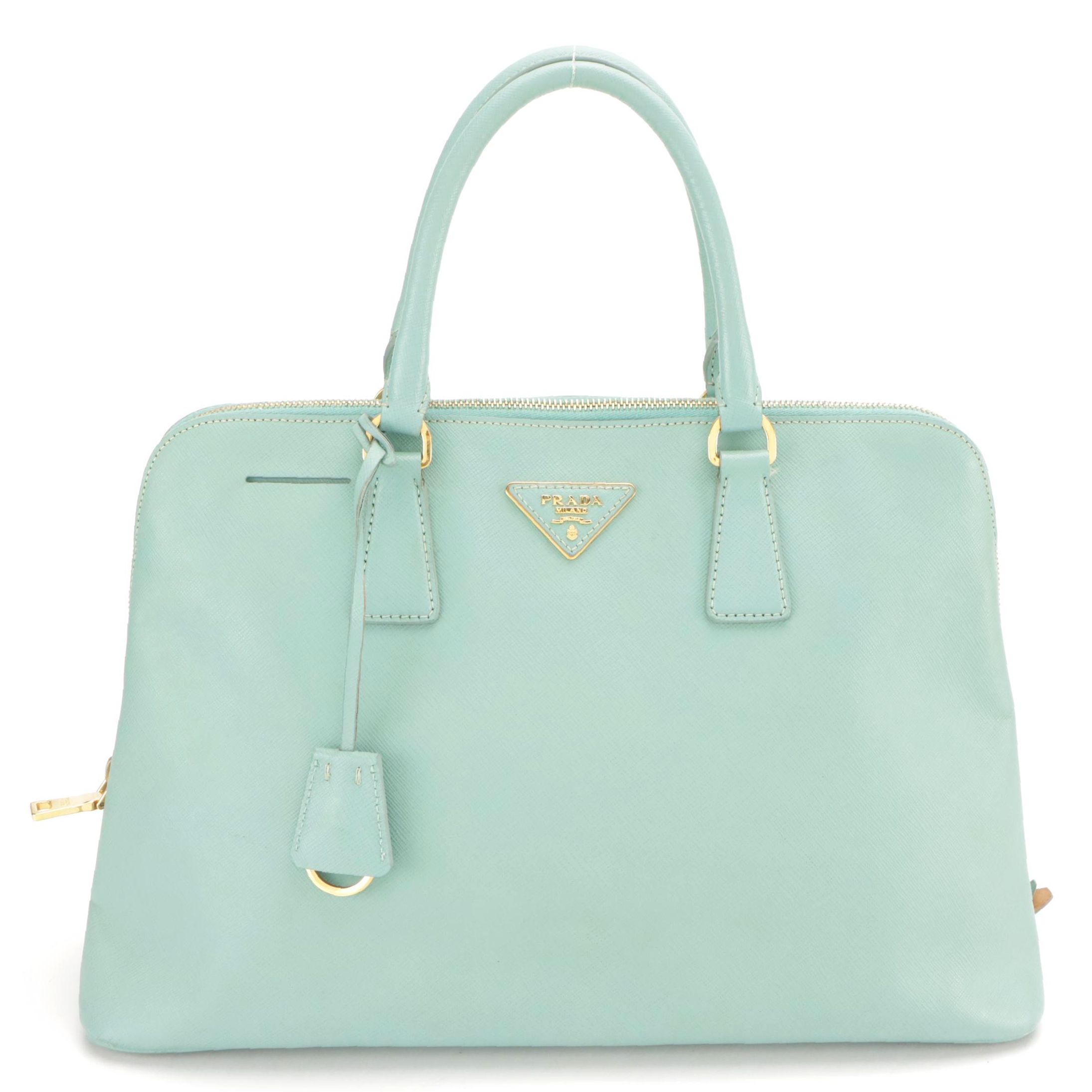 Prada Promenade Dome Handle Bag in Saffiano Lux Leather