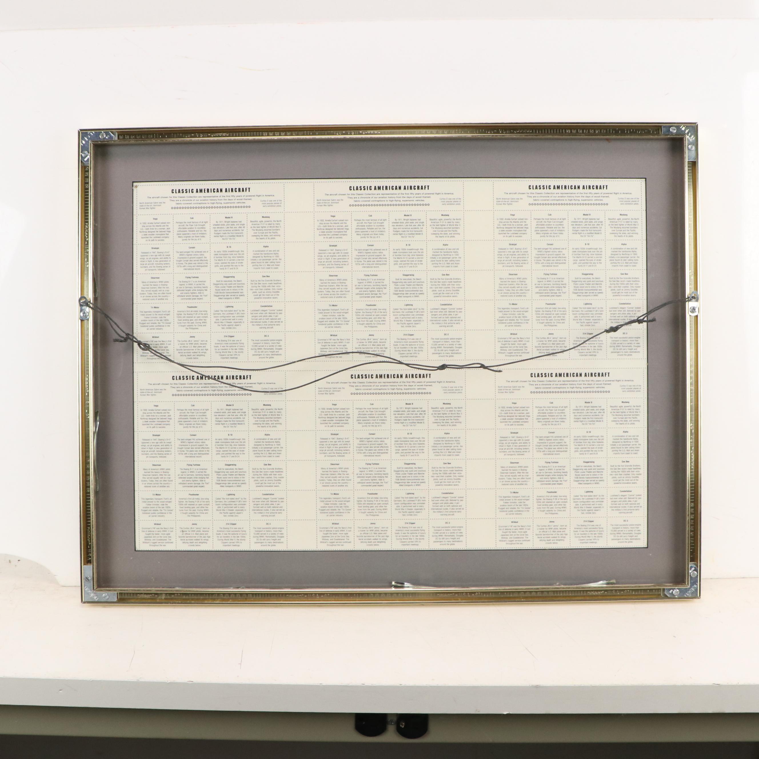 1996 Full Plate of Mint Stamps "Classic American Aircraft"